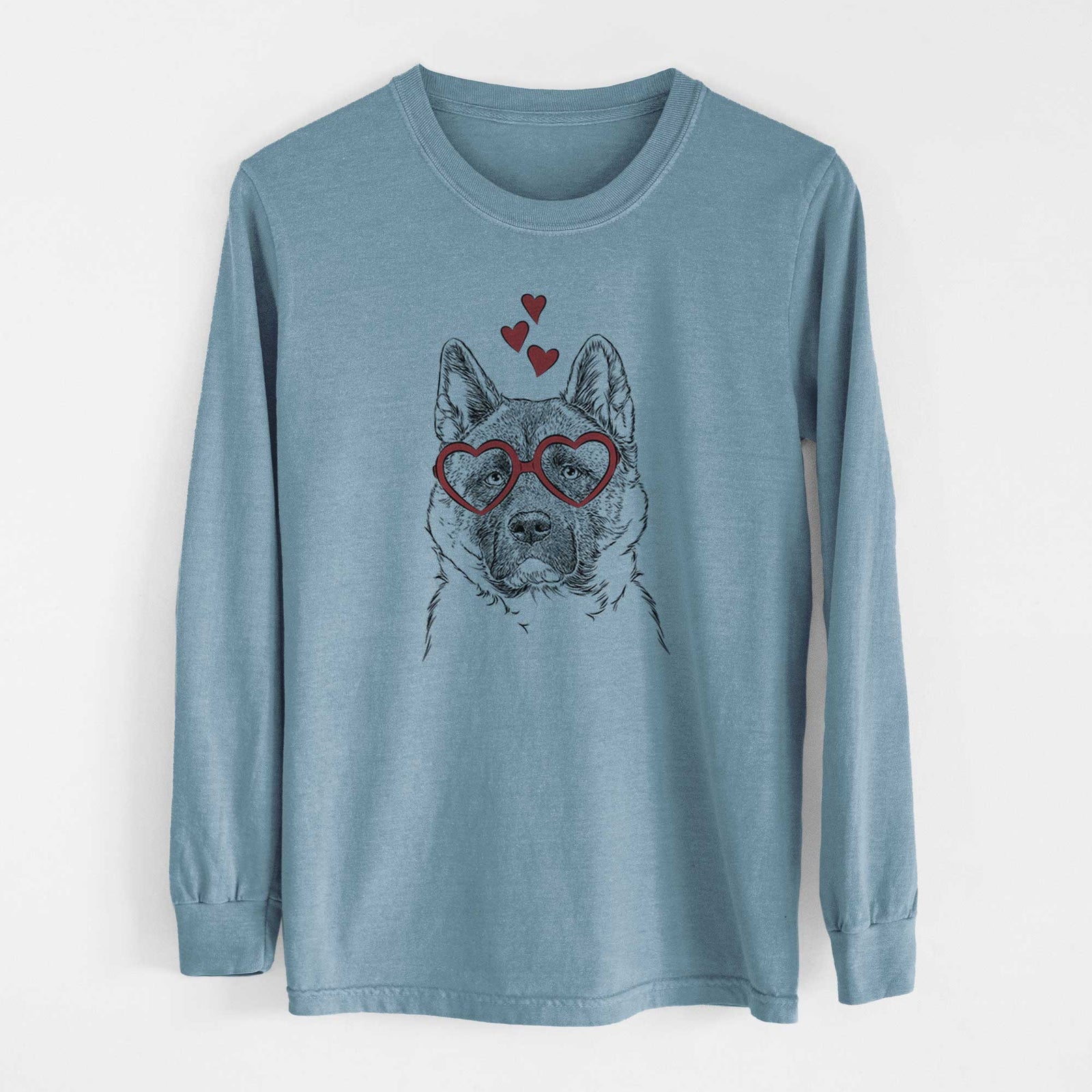 Valentine Bo the American Akita - Heavyweight 100% Cotton Long Sleeve