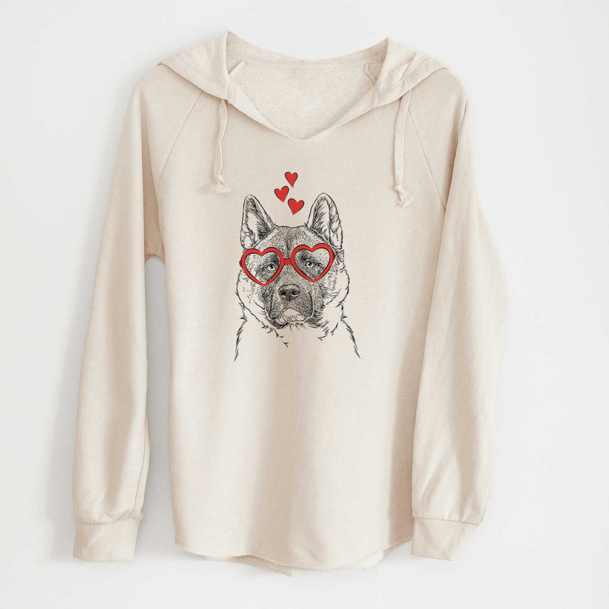 Valentine Bo the American Akita - Cali Wave Hooded Sweatshirt