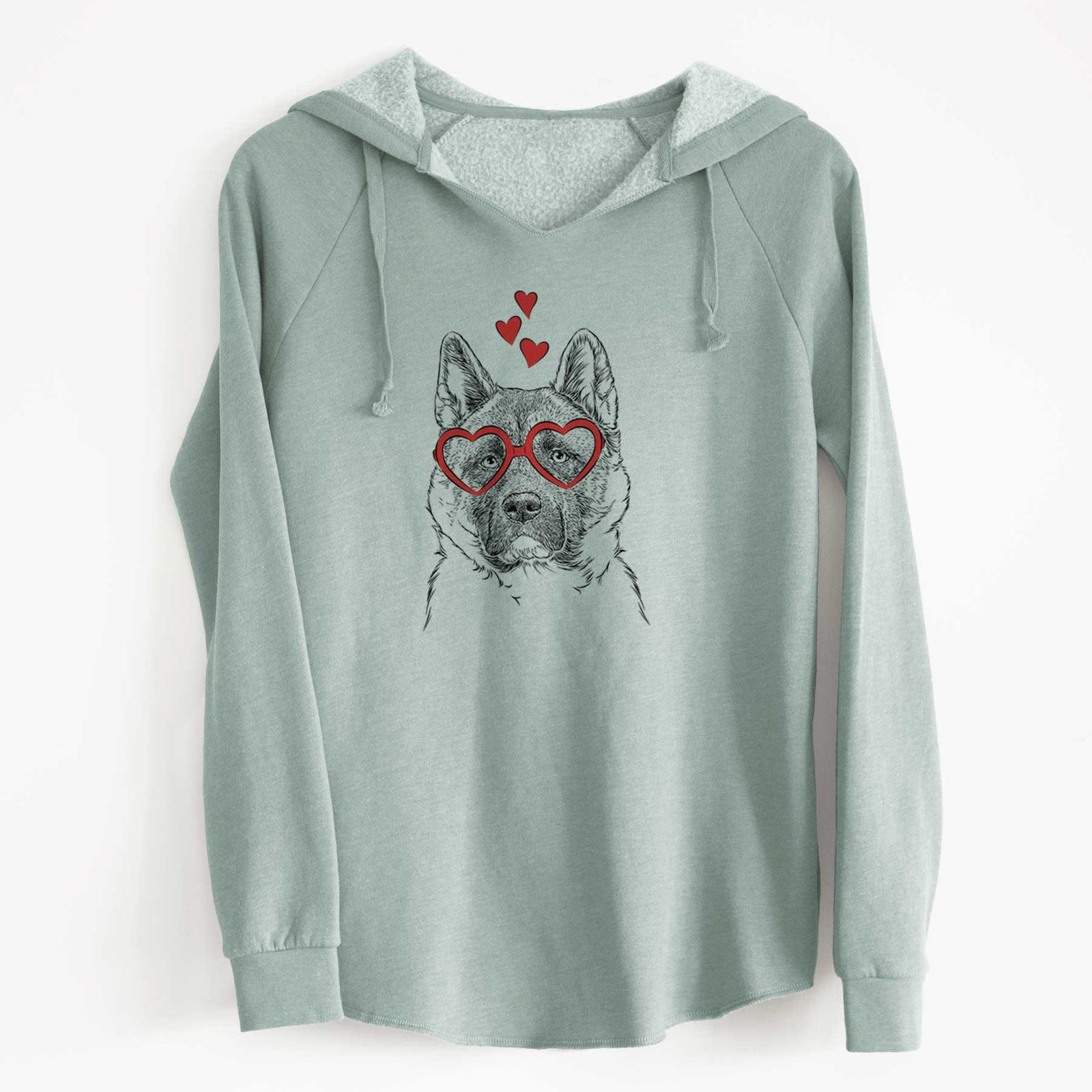 Valentine Bo the American Akita - Cali Wave Hooded Sweatshirt