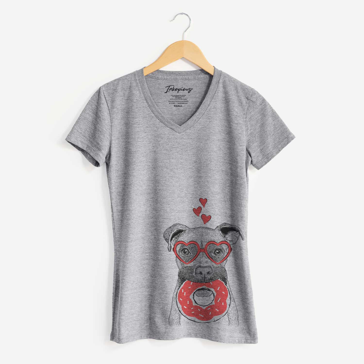 Valentine Bo the Boxer - Women's V-neck Shirt