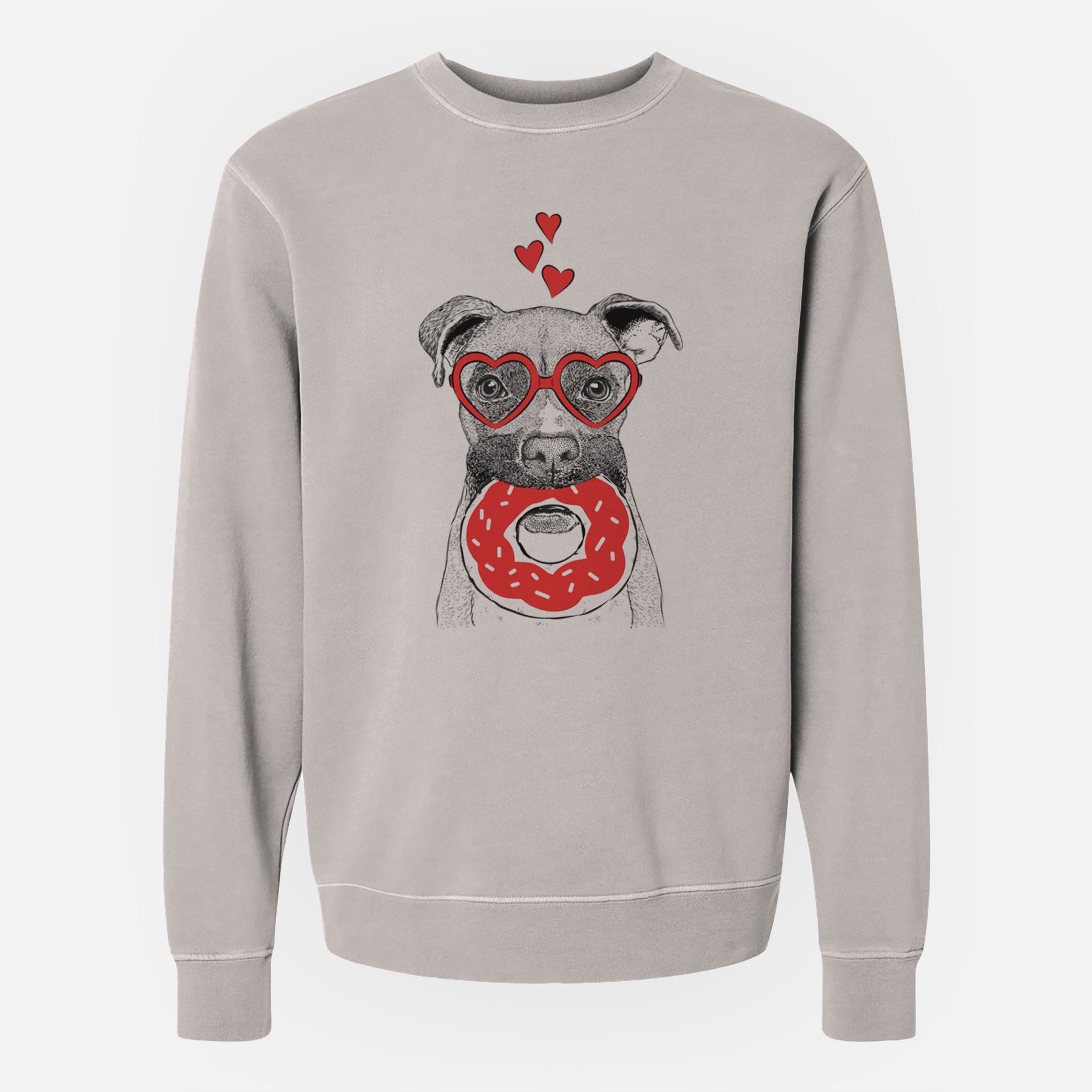 Valentine Bo the Boxer - Unisex Pigment Dyed Crew Sweatshirt