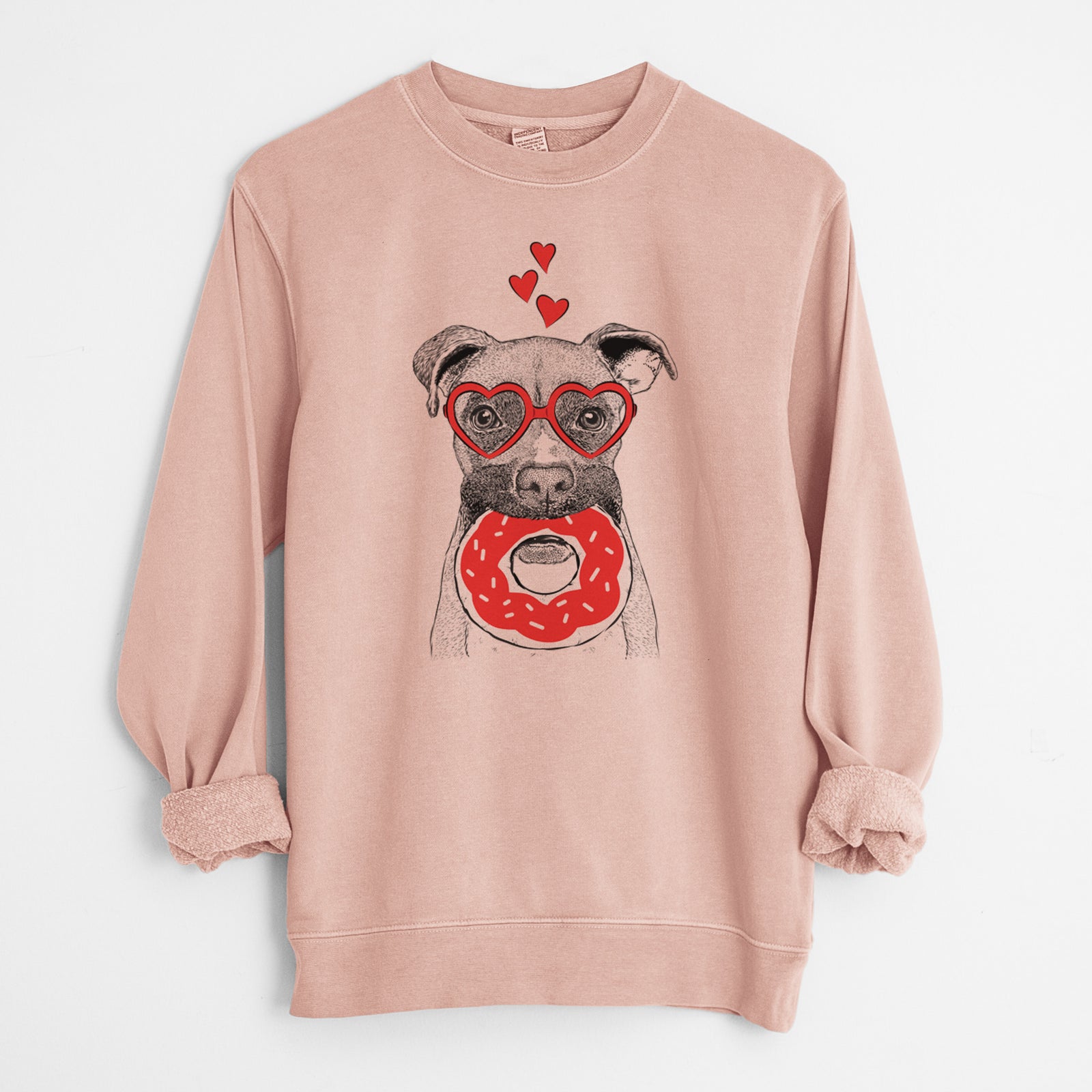 Valentine Bo the Boxer - Unisex Pigment Dyed Crew Sweatshirt