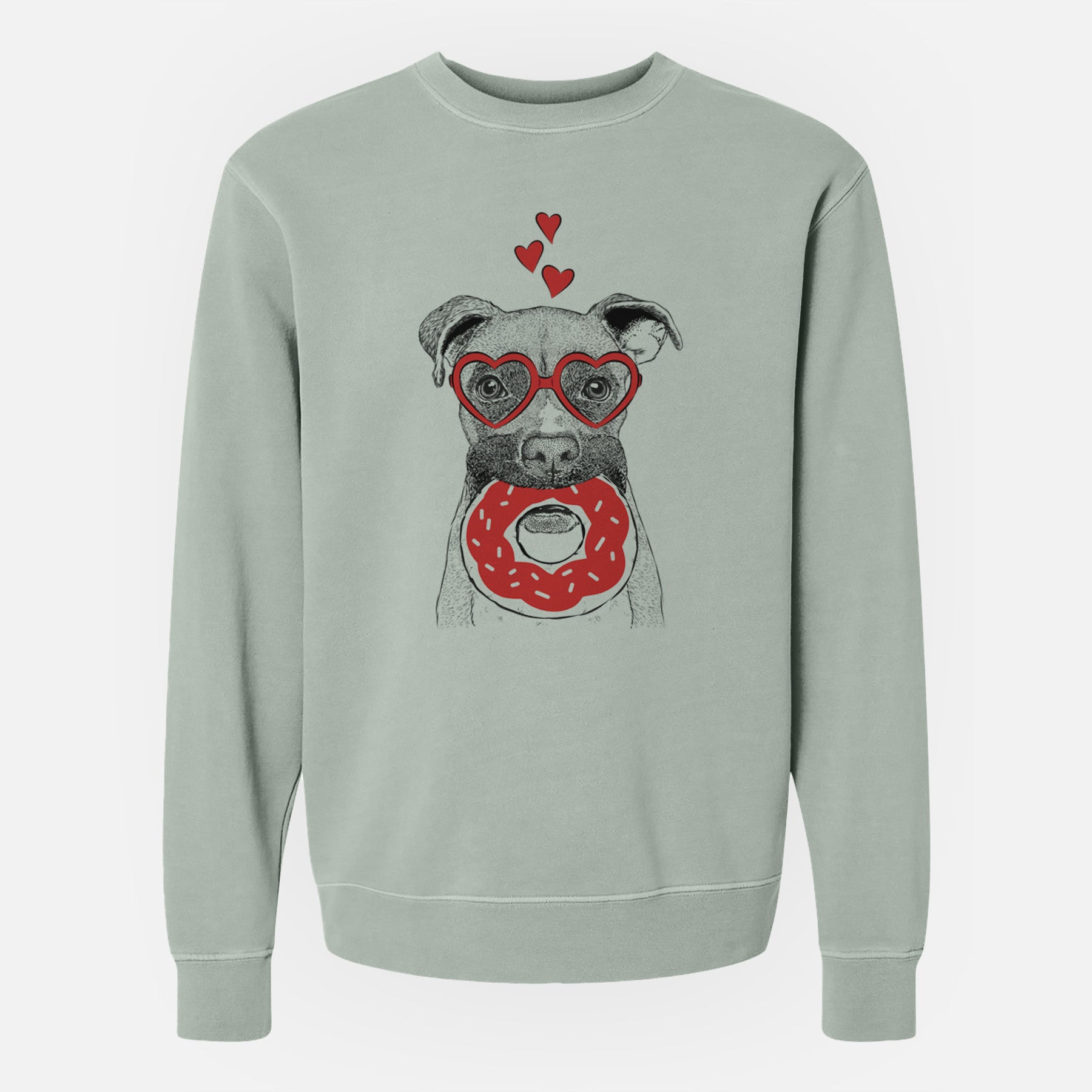 Valentine Bo the Boxer - Unisex Pigment Dyed Crew Sweatshirt