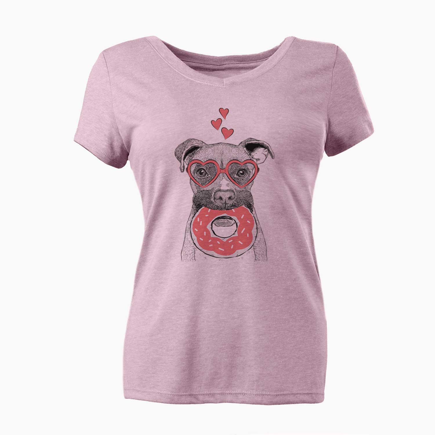 Valentine Bo the Boxer - Women's V-neck Shirt