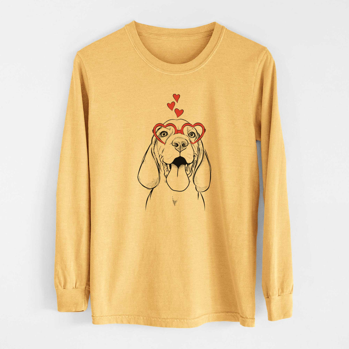 Valentine Bodi the Vizsla - Heavyweight 100% Cotton Long Sleeve