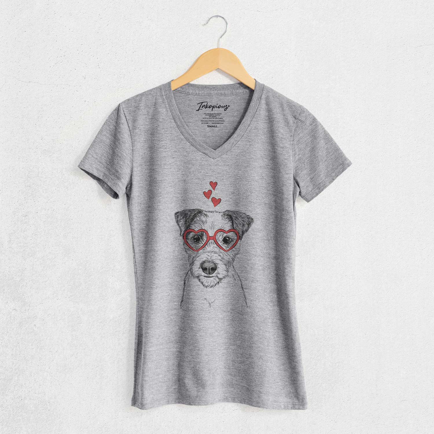 Valentine Bogart the Parson Russell Terrier - Women's V-neck Shirt