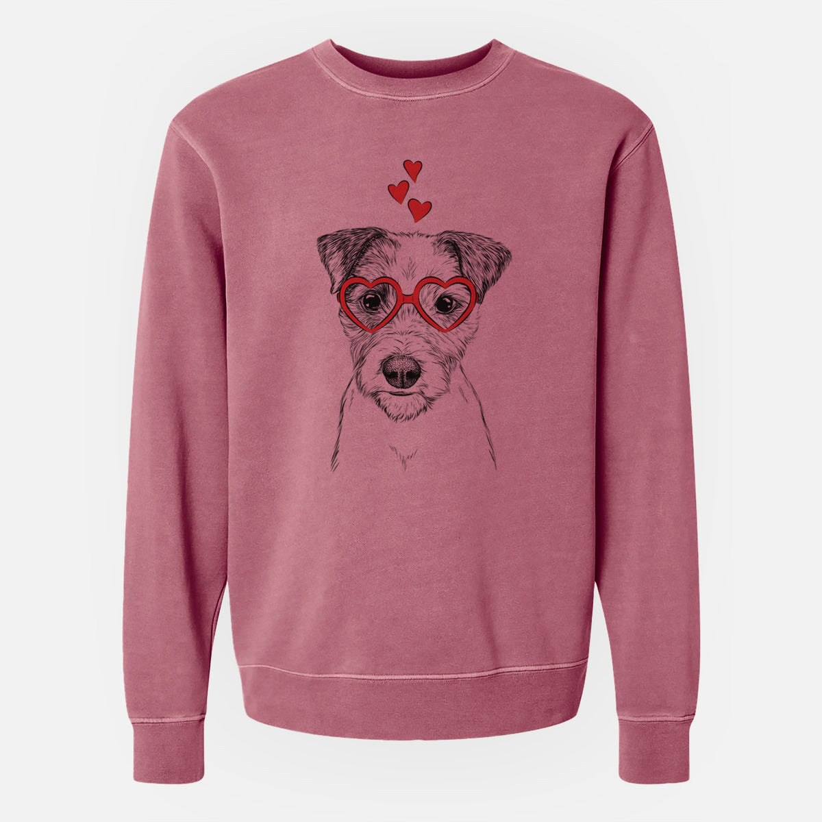 Valentine Bogart the Parson Russell Terrier - Unisex Pigment Dyed Crew Sweatshirt