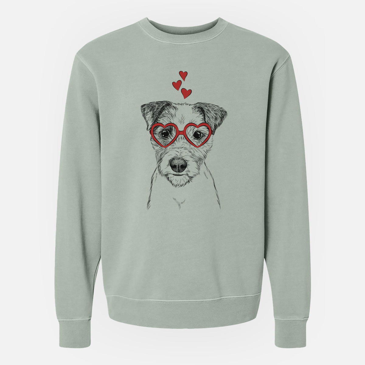 Valentine Bogart the Parson Russell Terrier - Unisex Pigment Dyed Crew Sweatshirt