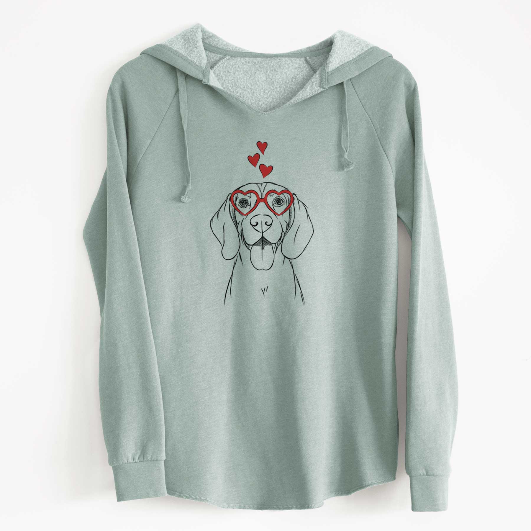 Valentine Bogie the Beagle - Cali Wave Hooded Sweatshirt