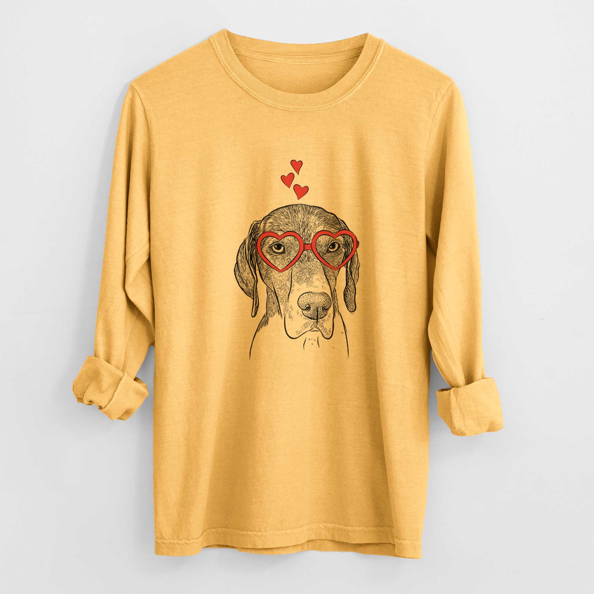 Valentine Bohdi the German Shorthaired Pointer - Heavyweight 100% Cotton Long Sleeve