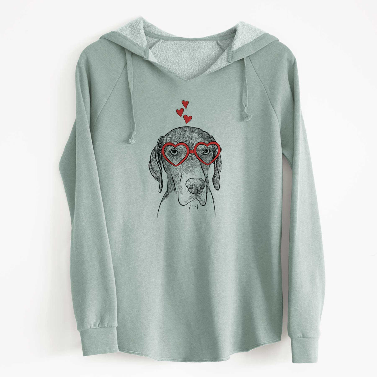 Valentine Bohdi the German Shorthaired Pointer - Cali Wave Hooded Sweatshirt