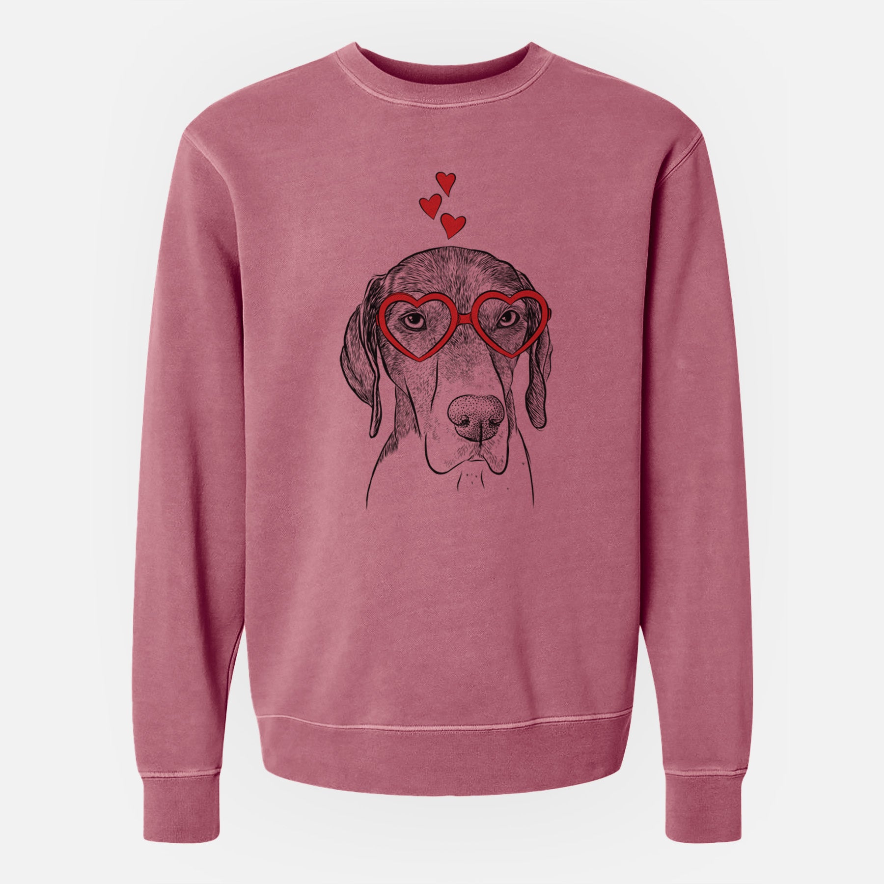 Valentine Bohdi the German Shorthaired Pointer - Unisex Pigment Dyed Crew Sweatshirt