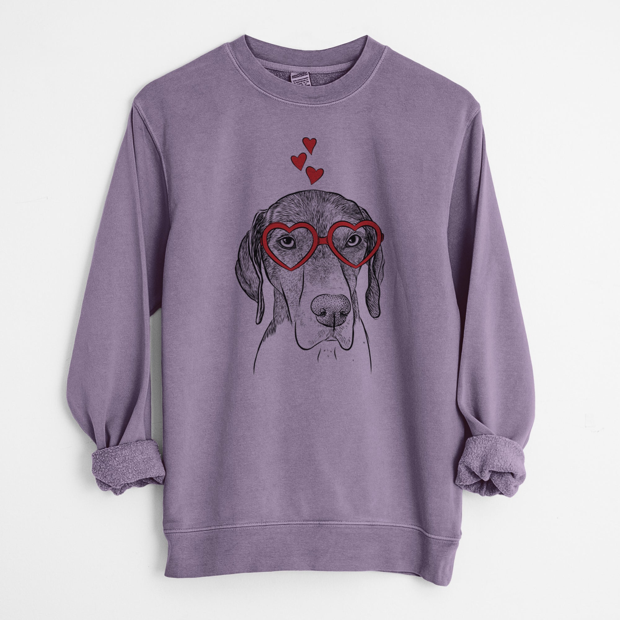 Valentine Bohdi the German Shorthaired Pointer - Unisex Pigment Dyed Crew Sweatshirt