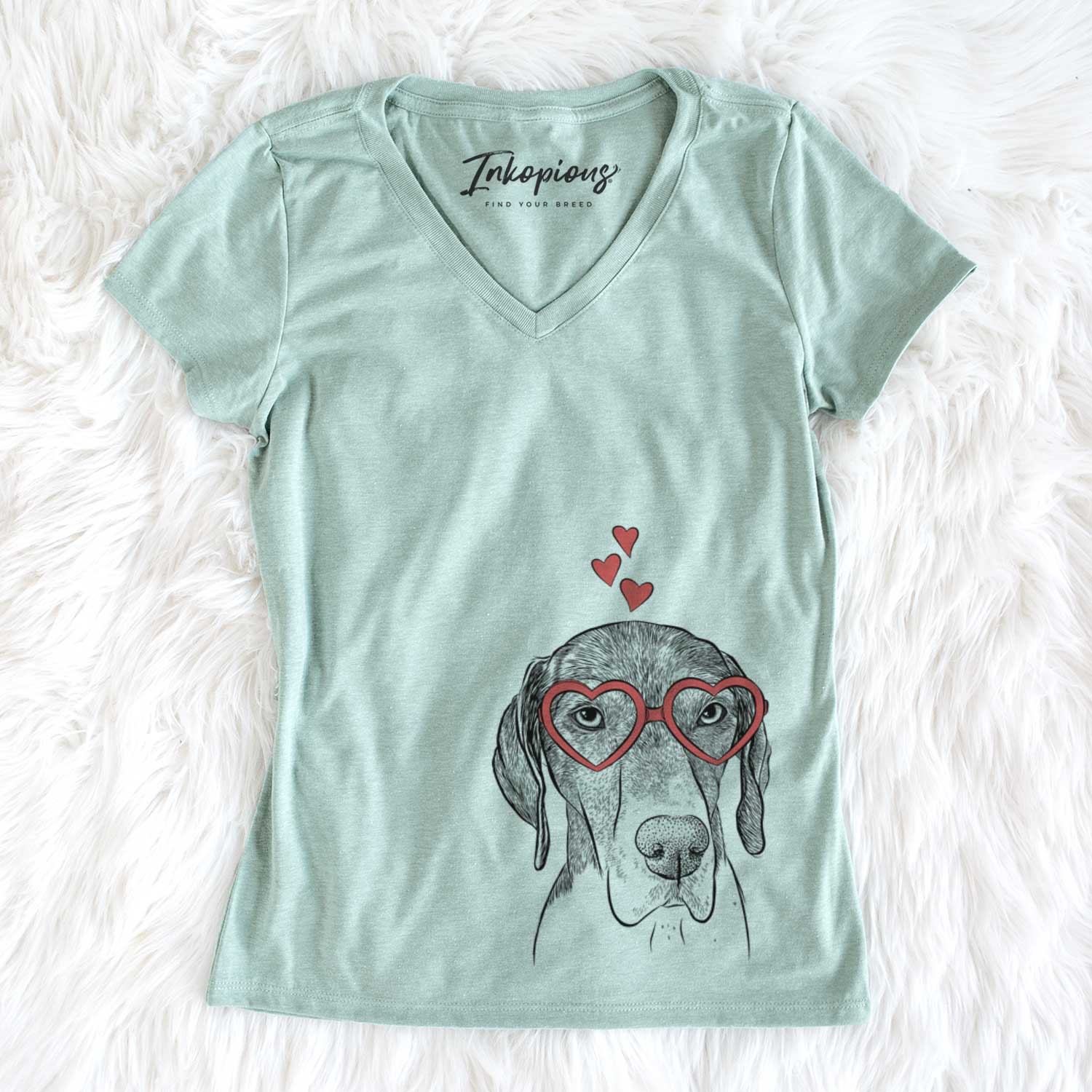 Valentine Bohdi the German Shorthaired Pointer - Women's V-neck Shirt