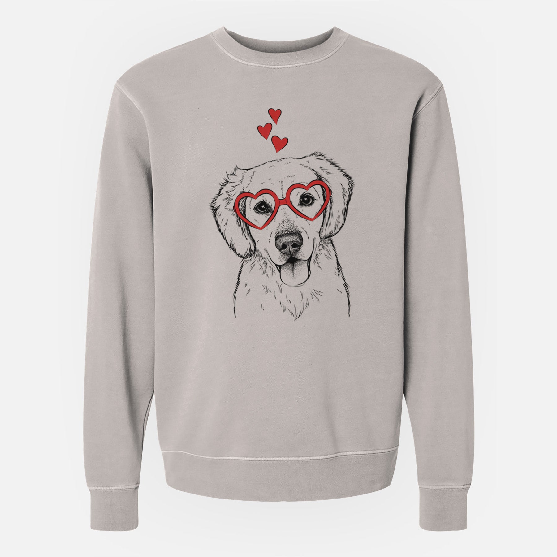 Valentine Bojo the Golden Retriever - Unisex Pigment Dyed Crew Sweatshirt