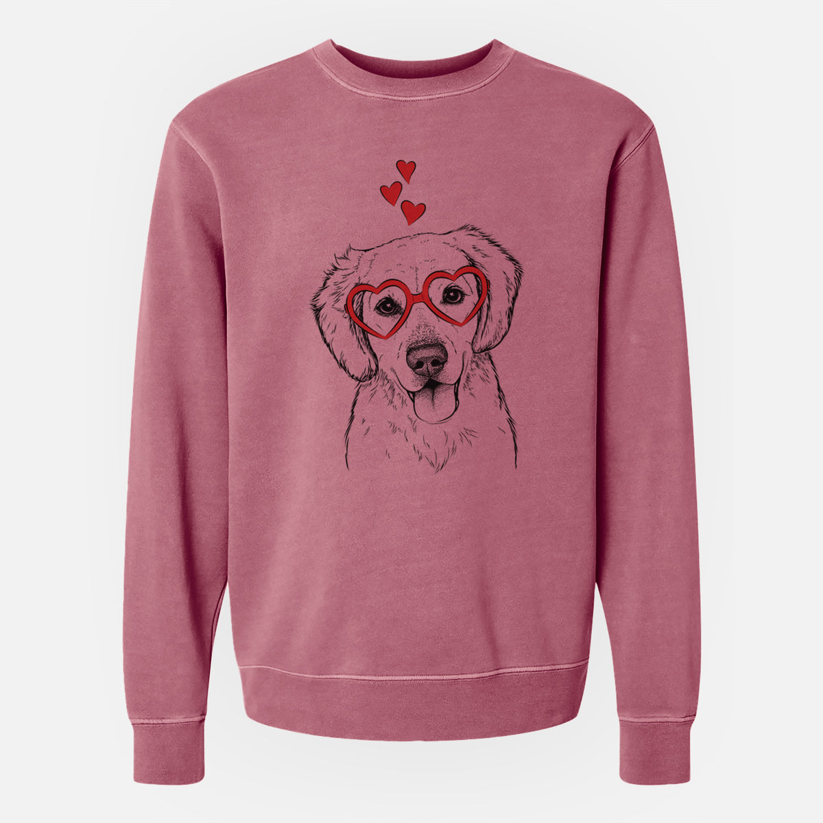Valentine Bojo the Golden Retriever - Unisex Pigment Dyed Crew Sweatshirt