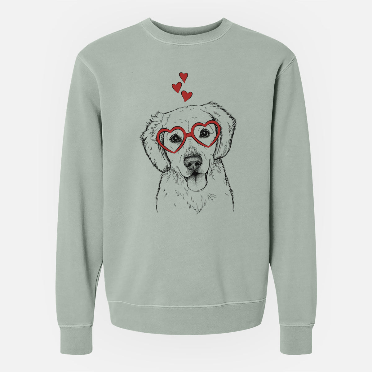 Valentine Bojo the Golden Retriever - Unisex Pigment Dyed Crew Sweatshirt