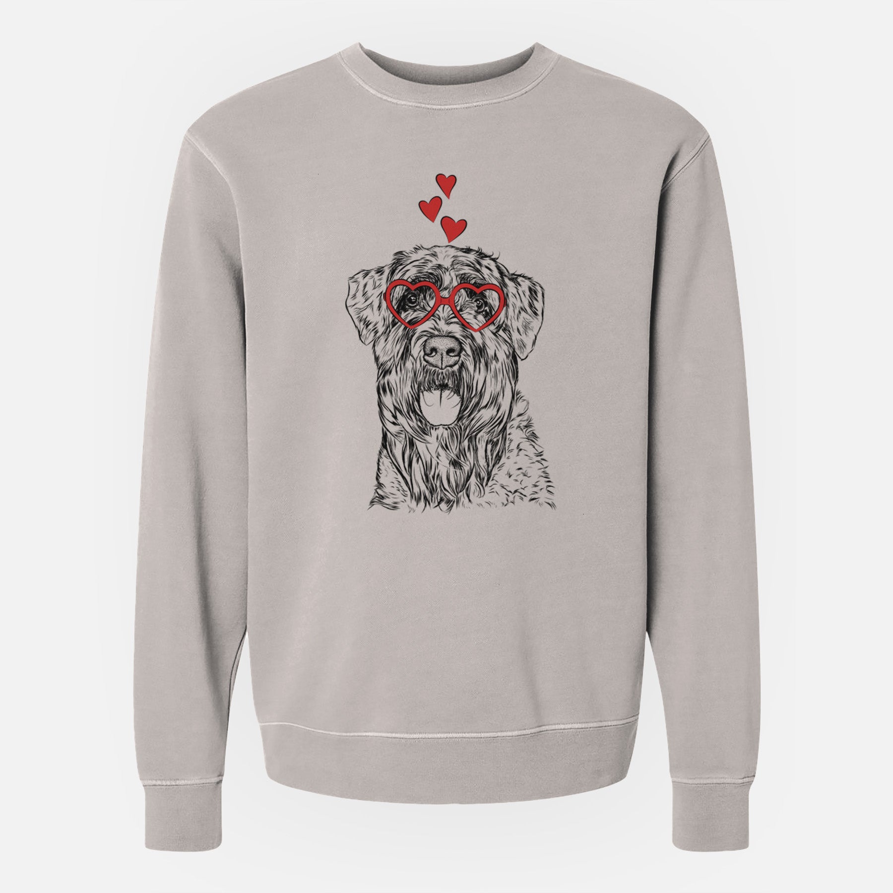 Valentine Bonnie the Bouvier Des Flandres - Unisex Pigment Dyed Crew Sweatshirt