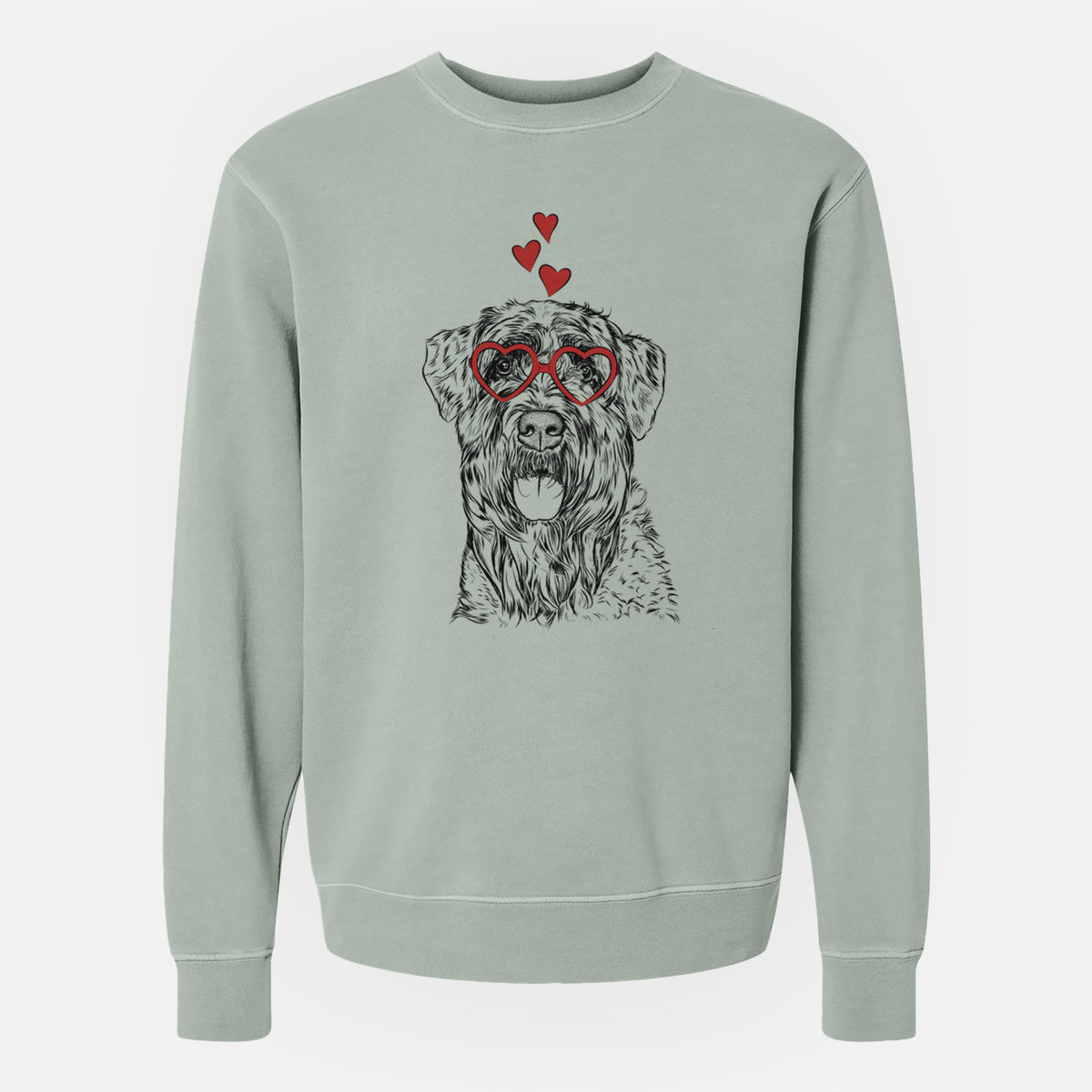 Valentine Bonnie the Bouvier Des Flandres - Unisex Pigment Dyed Crew Sweatshirt