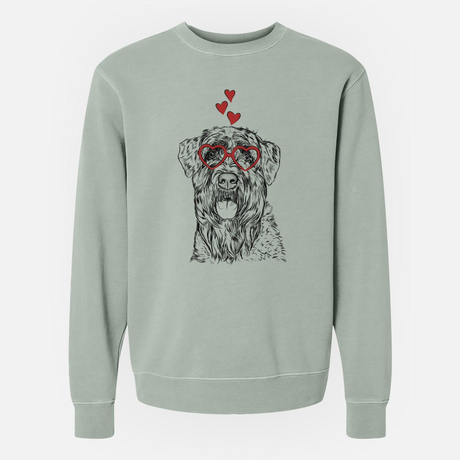 Valentine Bonnie the Bouvier Des Flandres - Unisex Pigment Dyed Crew Sweatshirt