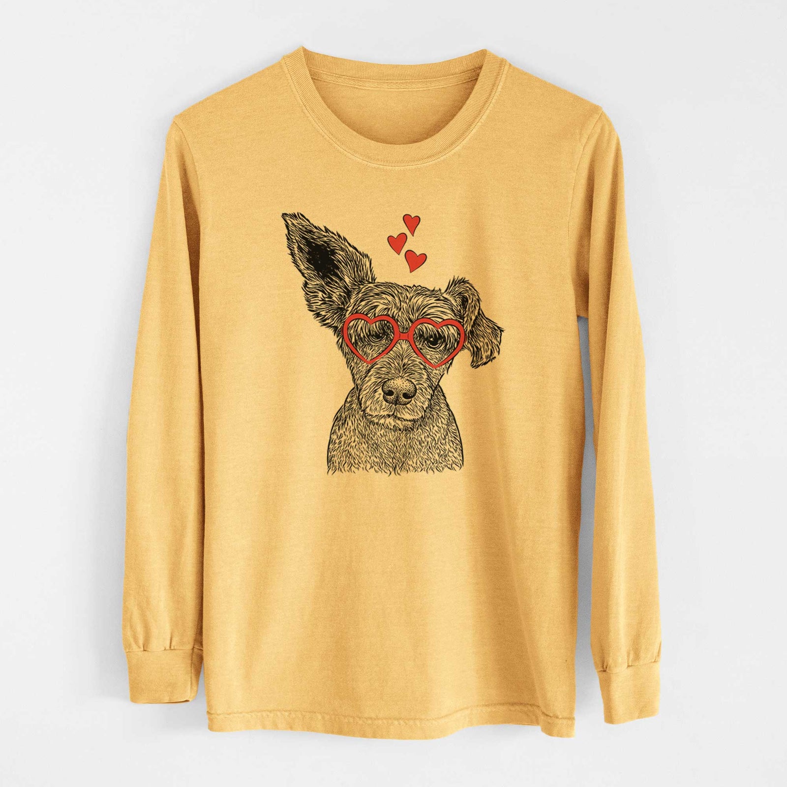 Valentine Boodles the Schnauzer Mix - Heavyweight 100% Cotton Long Sleeve