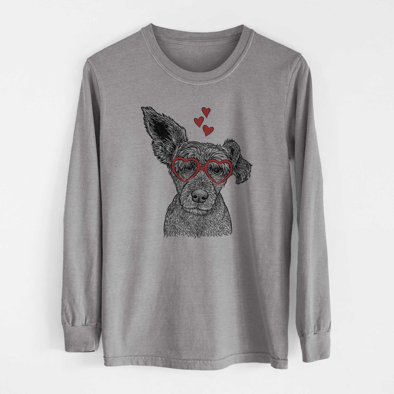 Valentine Boodles the Schnauzer Mix - Heavyweight 100% Cotton Long Sleeve