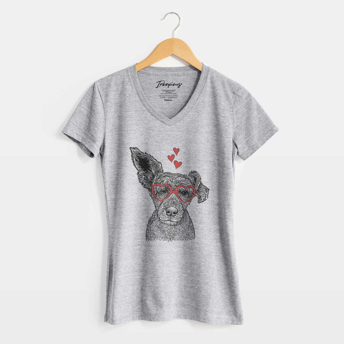 Valentine Boodles the Schnauzer Mix - Women's V-neck Shirt