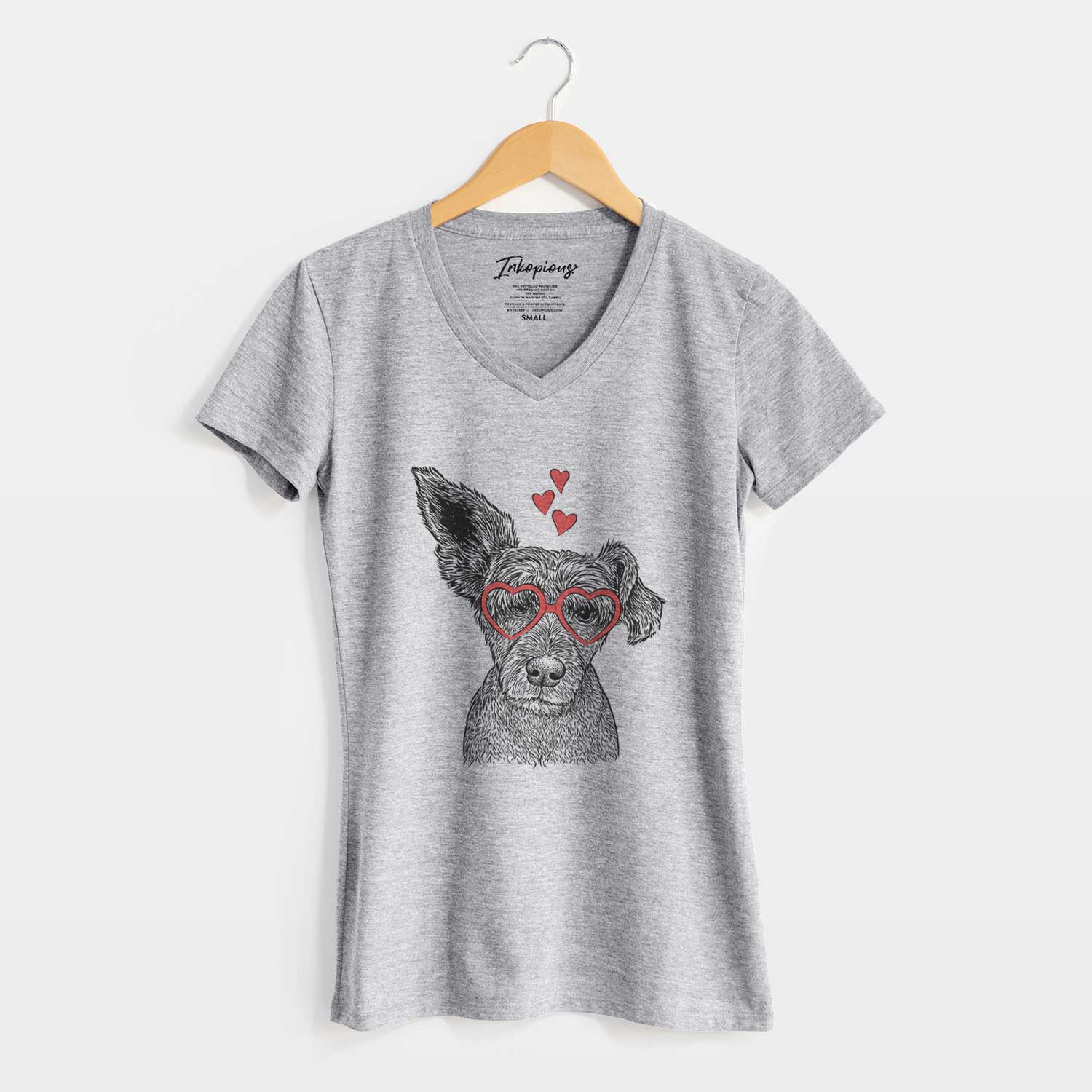 Valentine Boodles the Schnauzer Mix - Women's V-neck Shirt