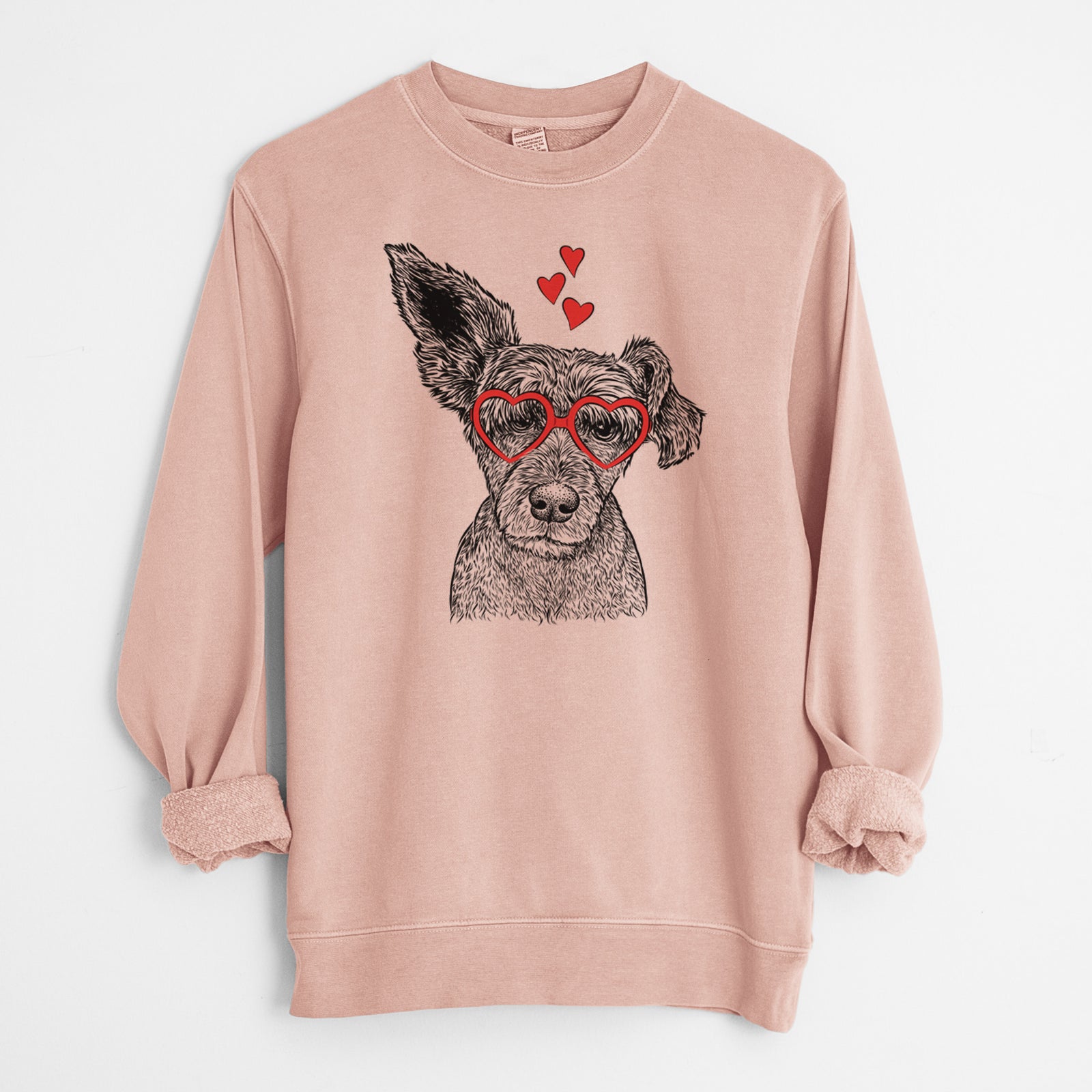 Valentine Boodles the Schnauzer Mix - Unisex Pigment Dyed Crew Sweatshirt