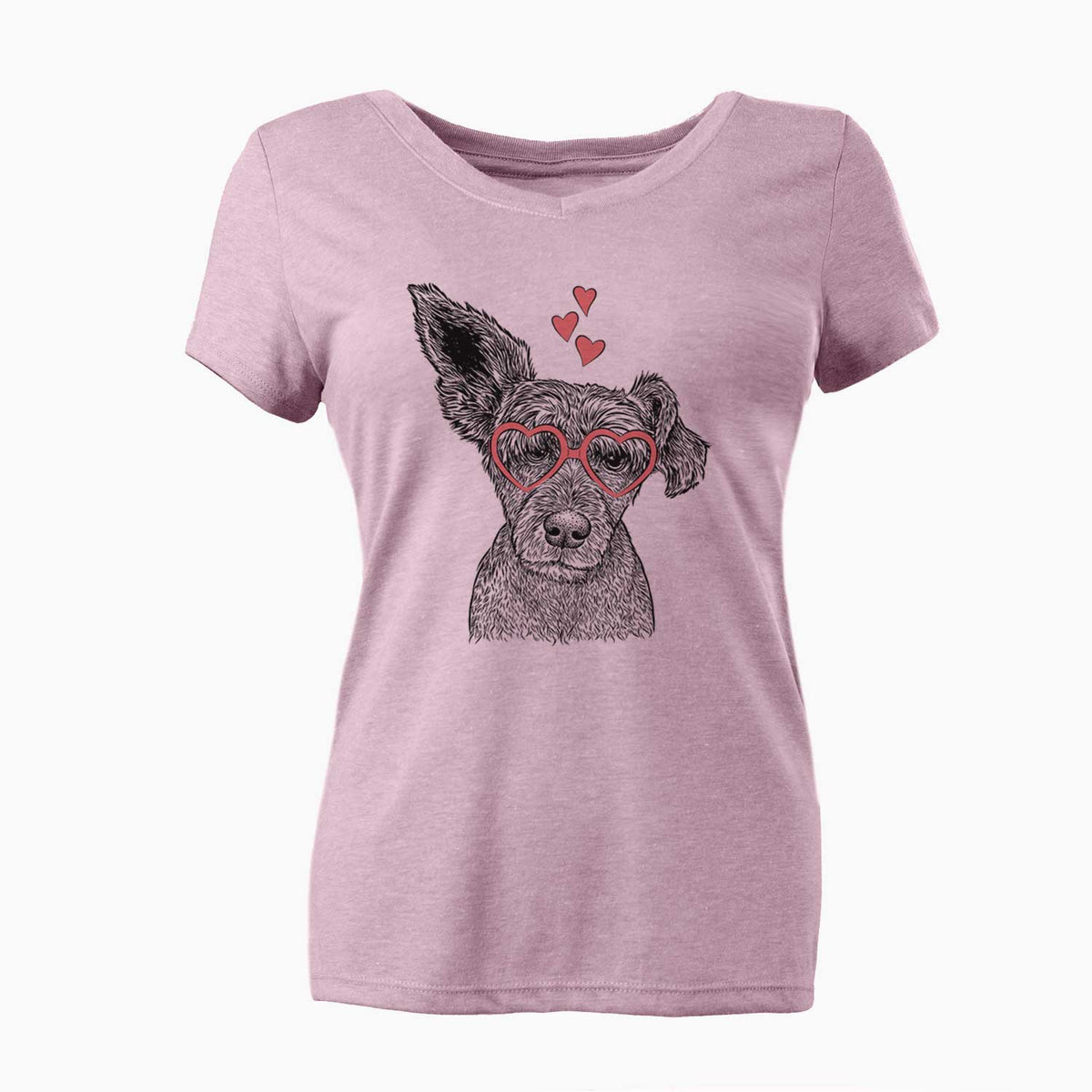 Valentine Boodles the Schnauzer Mix - Women's V-neck Shirt