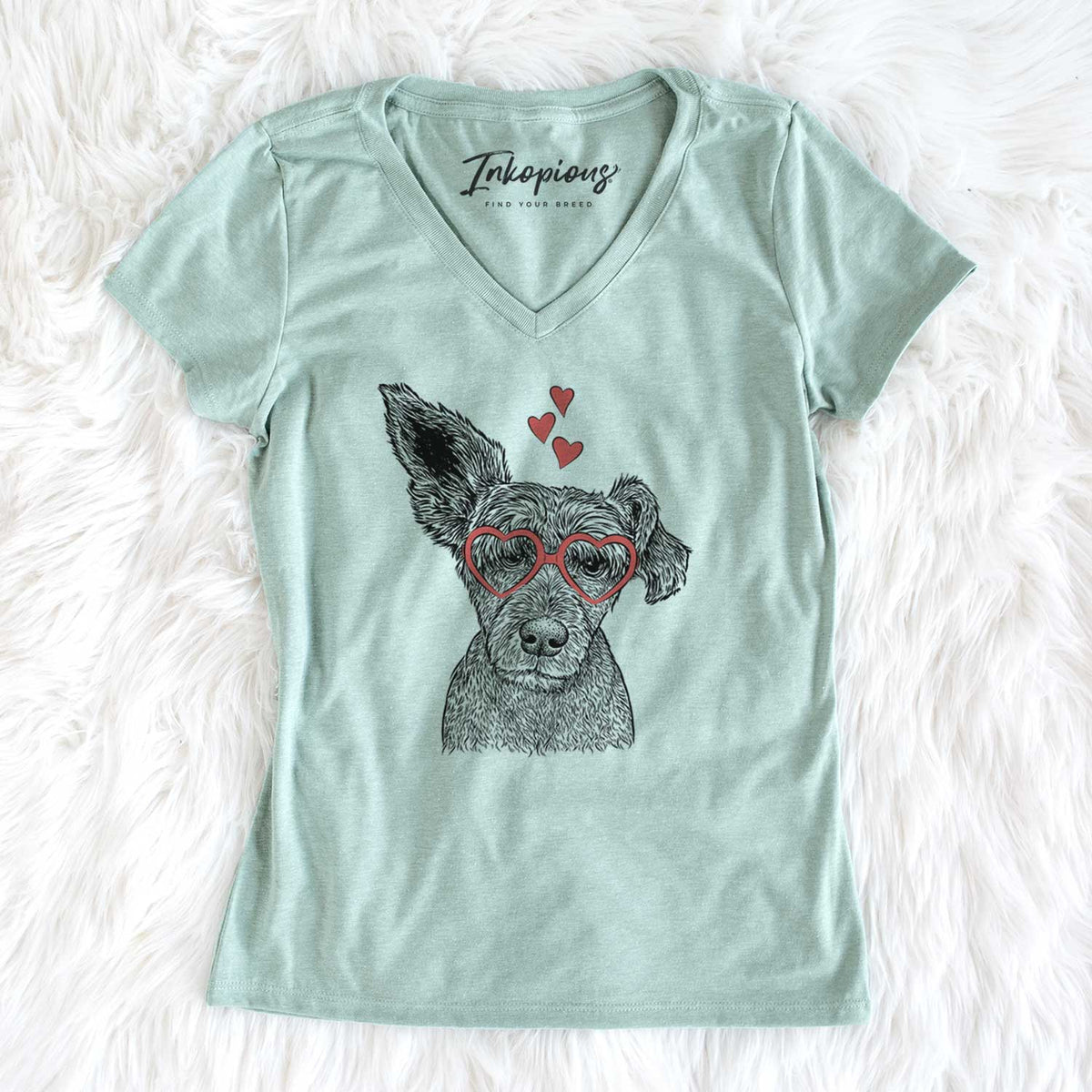 Valentine Boodles the Schnauzer Mix - Women's V-neck Shirt