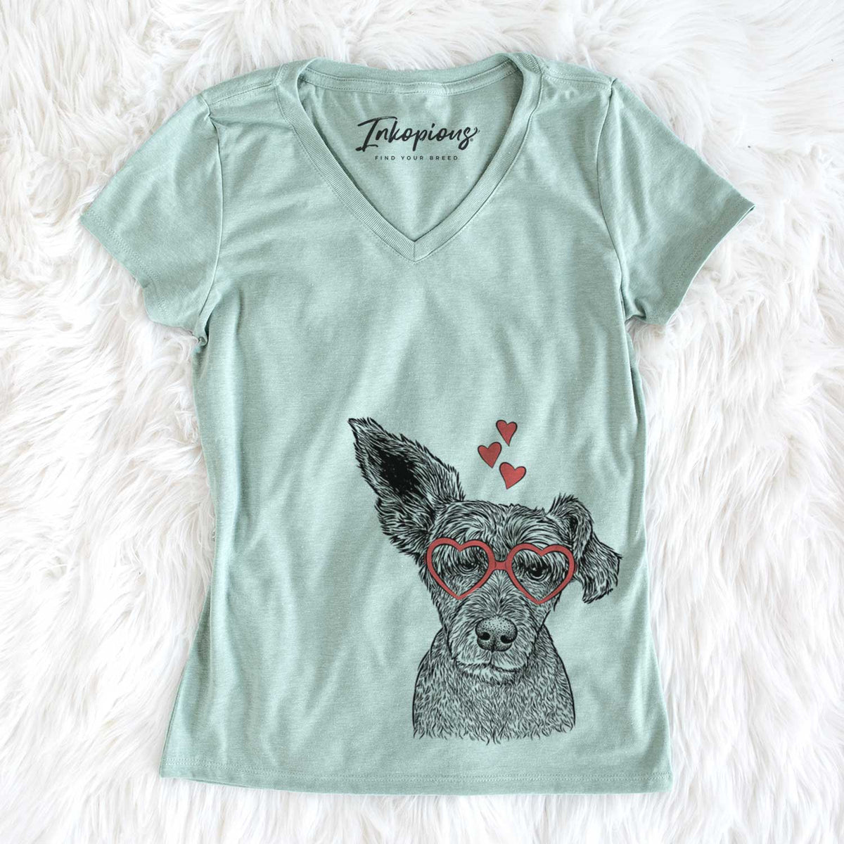 Valentine Boodles the Schnauzer Mix - Women&#39;s V-neck Shirt