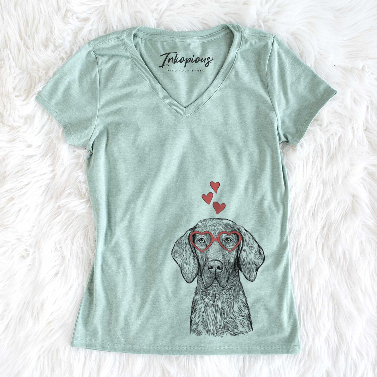 Valentine Boone the Plott Hound - Women's V-neck Shirt