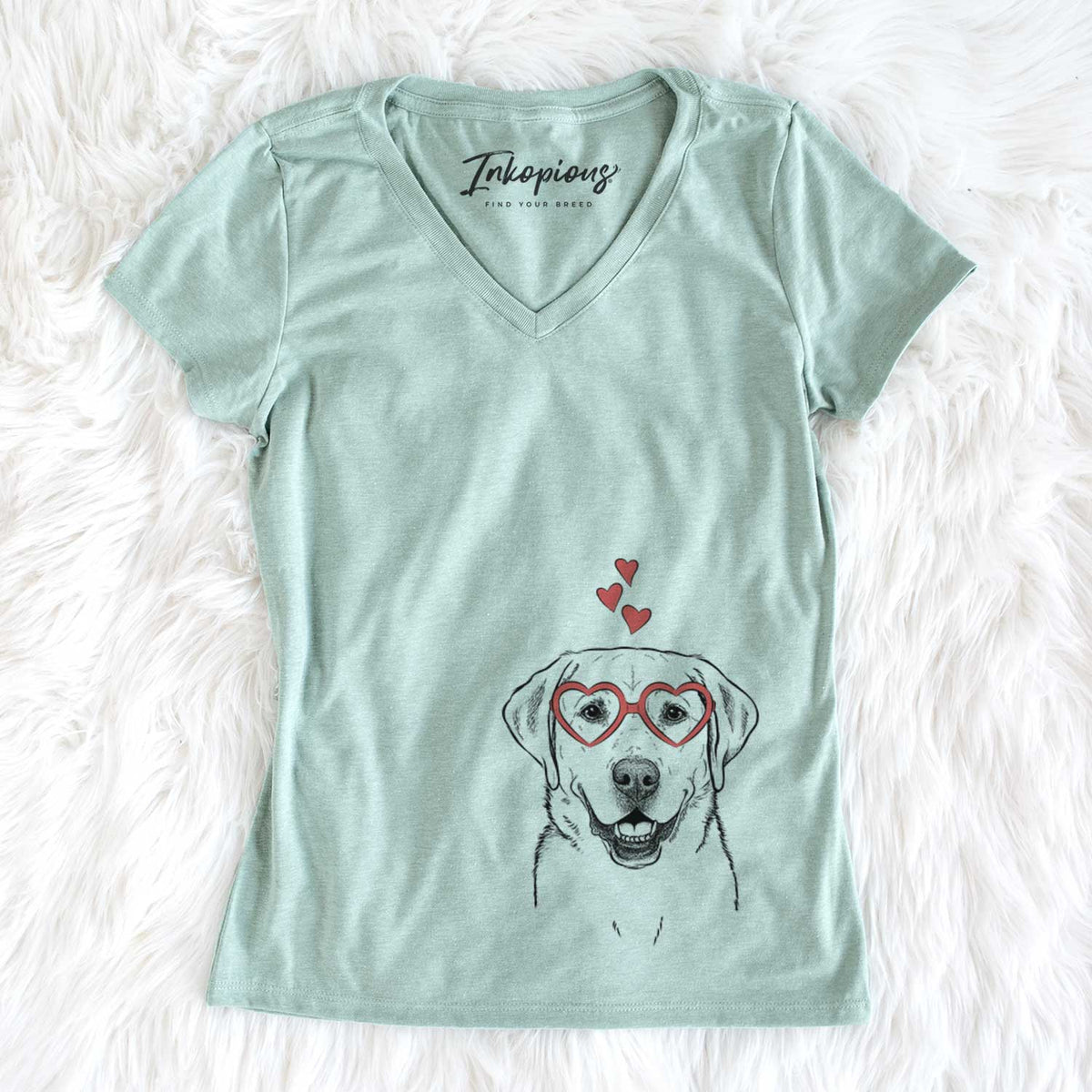 Valentine Booney the Labrador Retriever - Women&#39;s V-neck Shirt