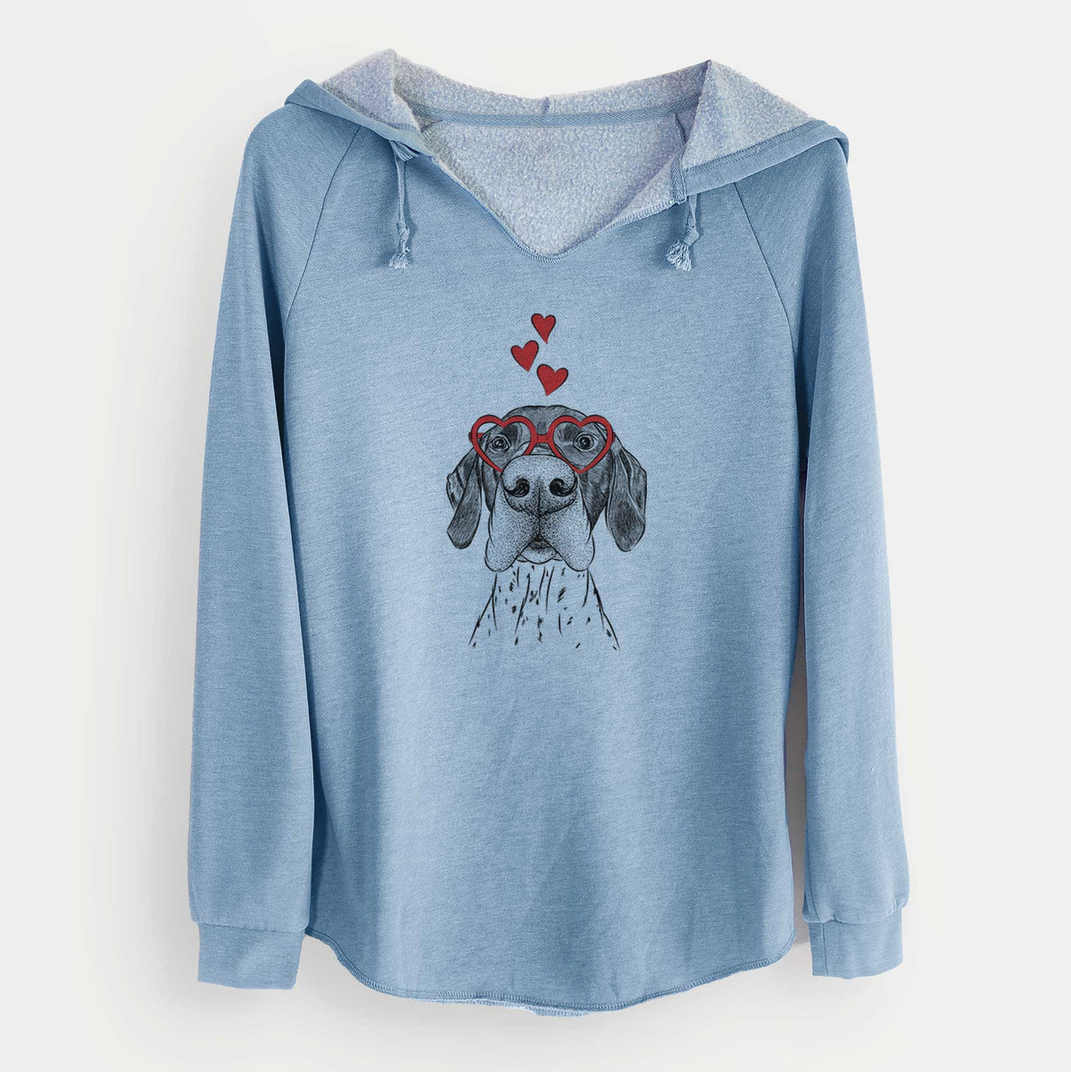 Valentine Booze the German Shorthaired Pointer - Cali Wave Hooded Sweatshirt