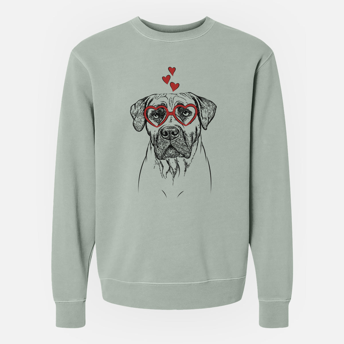 Valentine Boris the Boerboel - Unisex Pigment Dyed Crew Sweatshirt