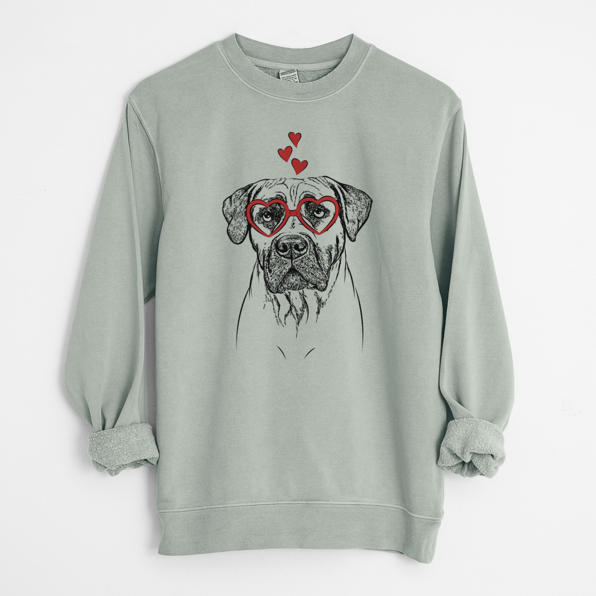 Valentine Boris the Boerboel - Unisex Pigment Dyed Crew Sweatshirt