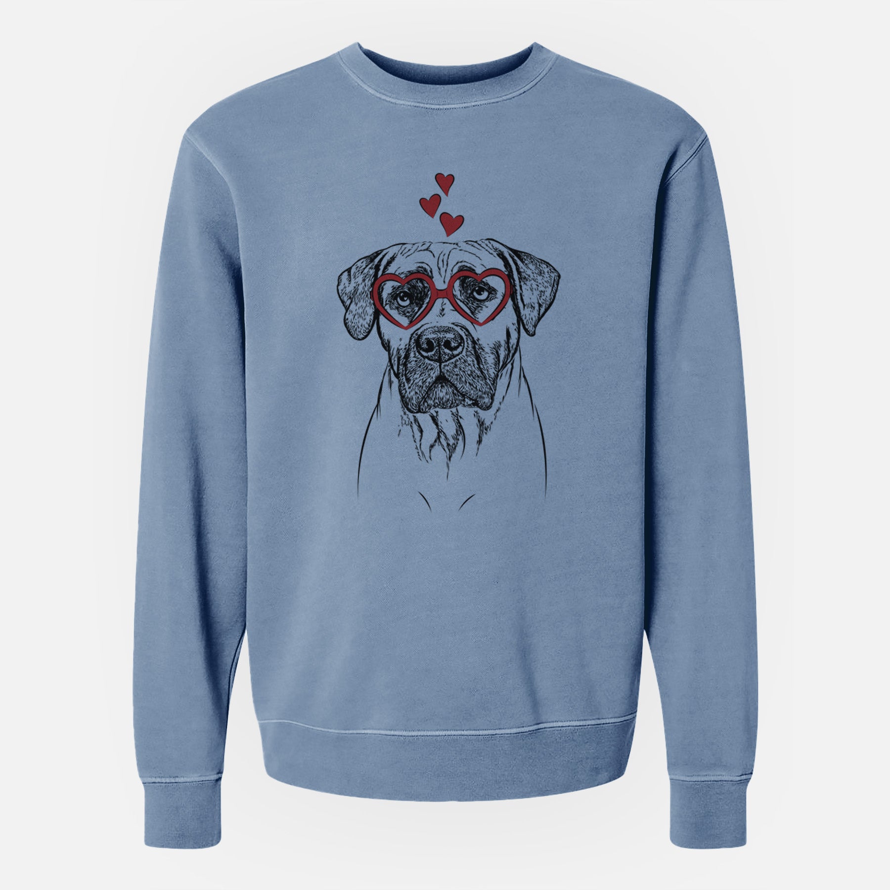 Valentine Boris the Boerboel - Unisex Pigment Dyed Crew Sweatshirt