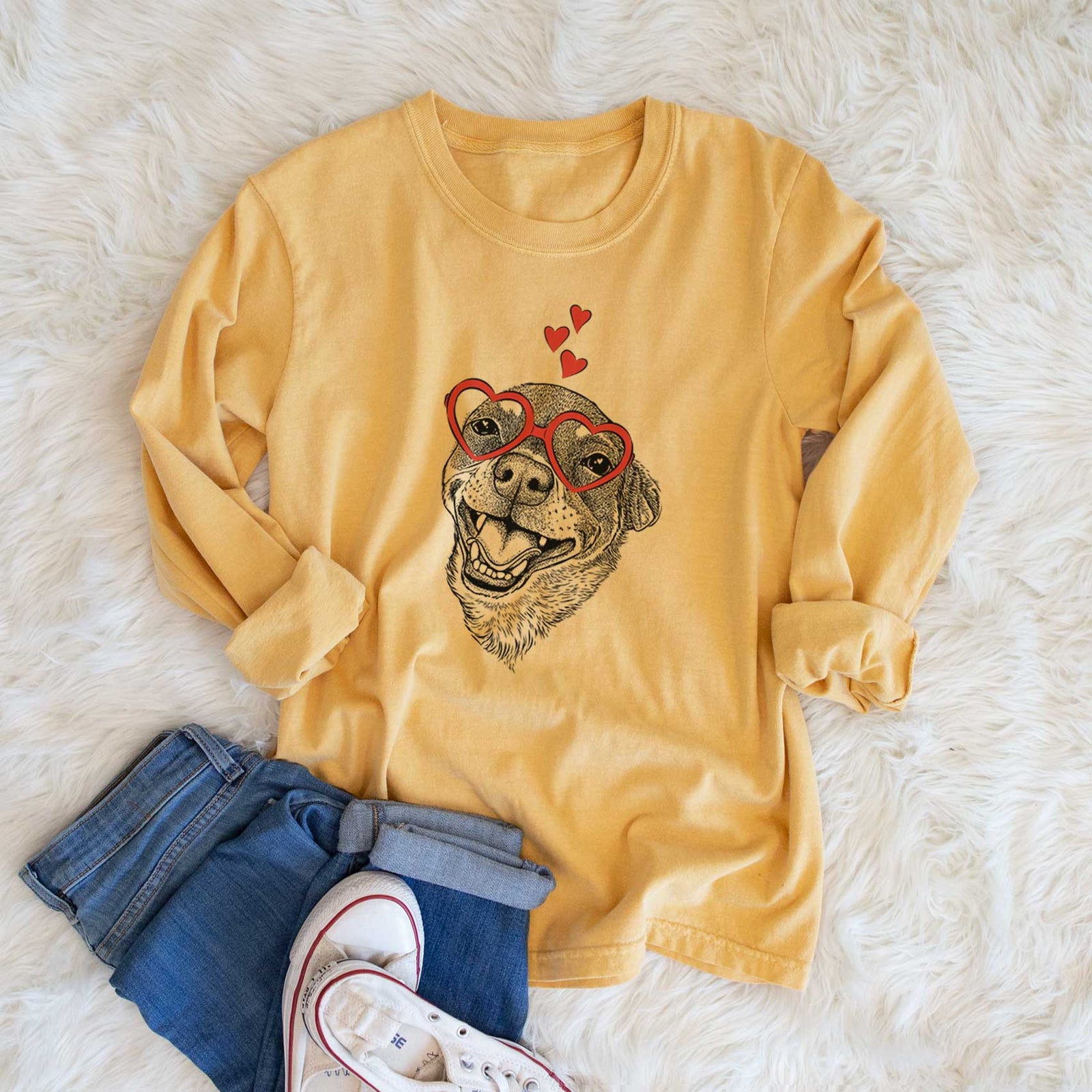 Valentine Boss the Chihuahua - Heavyweight 100% Cotton Long Sleeve