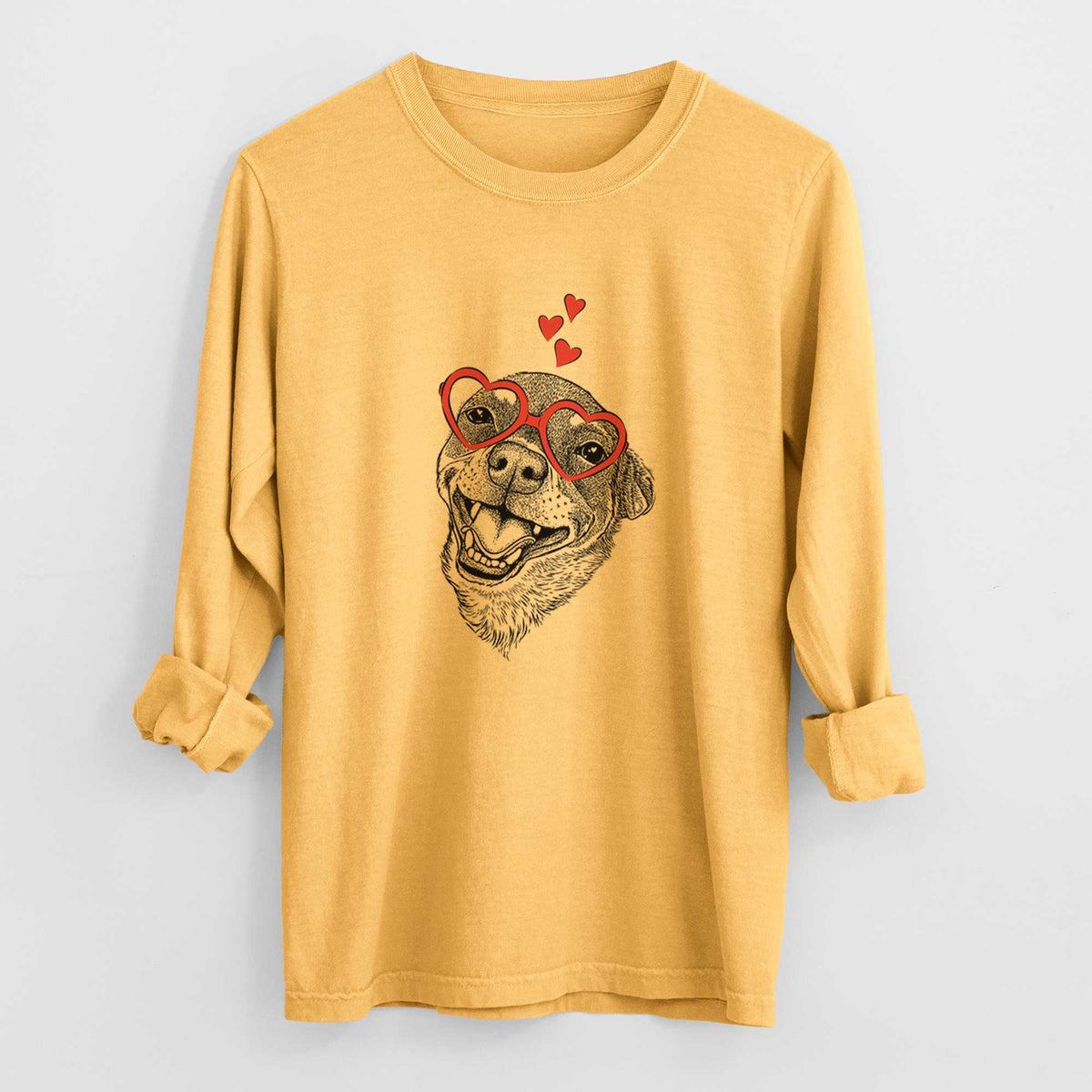 Valentine Boss the Chihuahua - Heavyweight 100% Cotton Long Sleeve