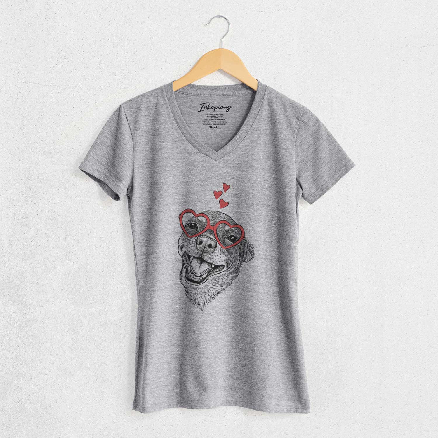 Valentine Boss the Chihuahua - Women's V-neck Shirt