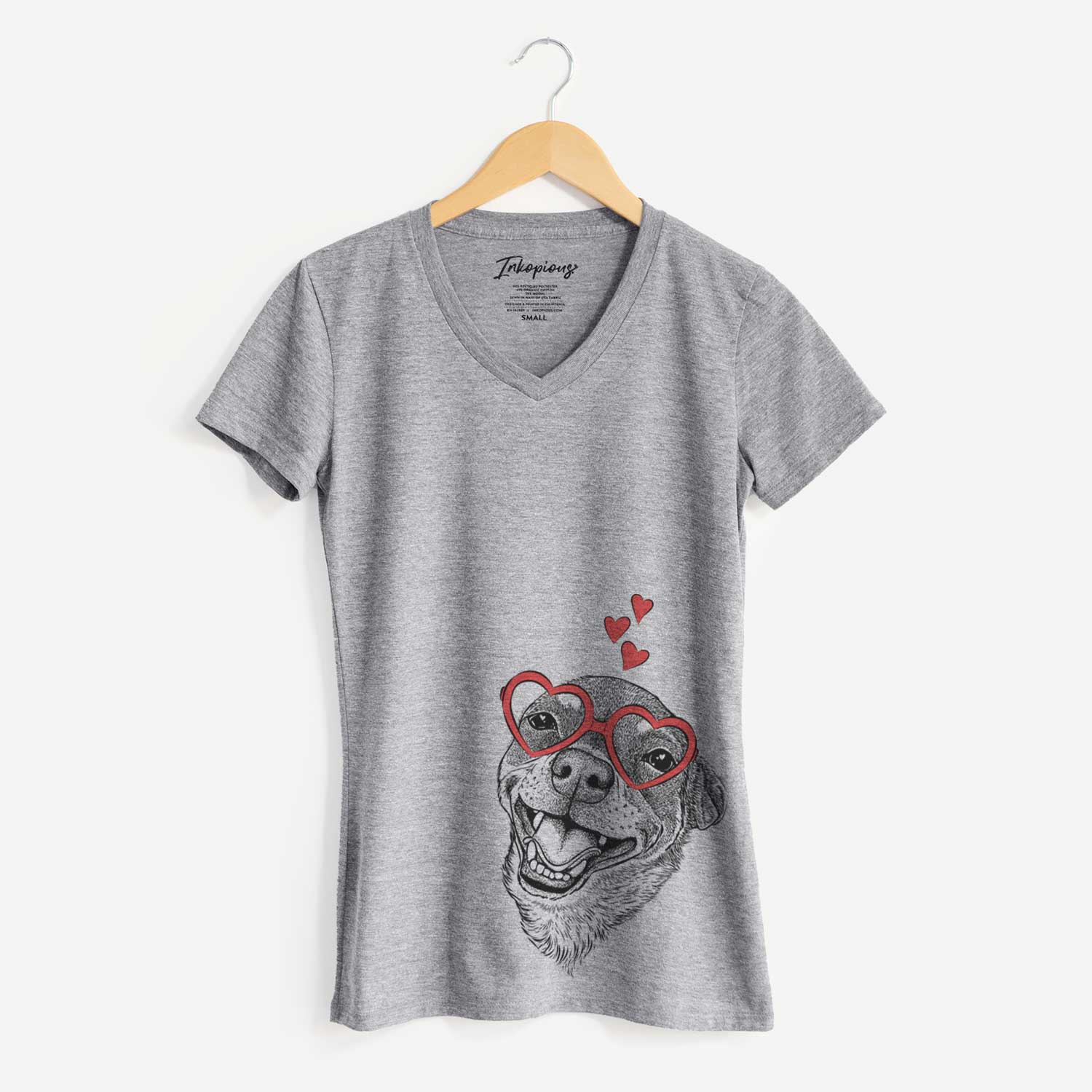 Valentine Boss the Chihuahua - Women's V-neck Shirt