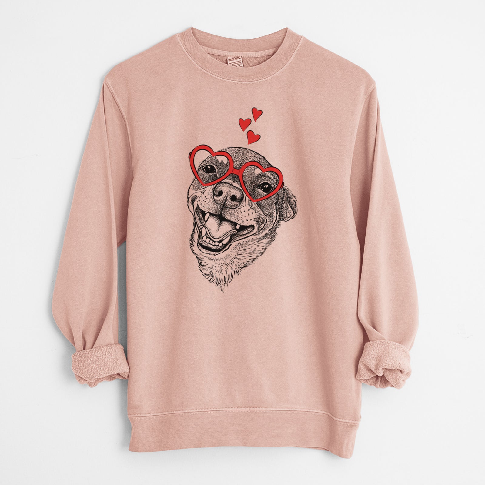 Valentine Boss the Chihuahua - Unisex Pigment Dyed Crew Sweatshirt