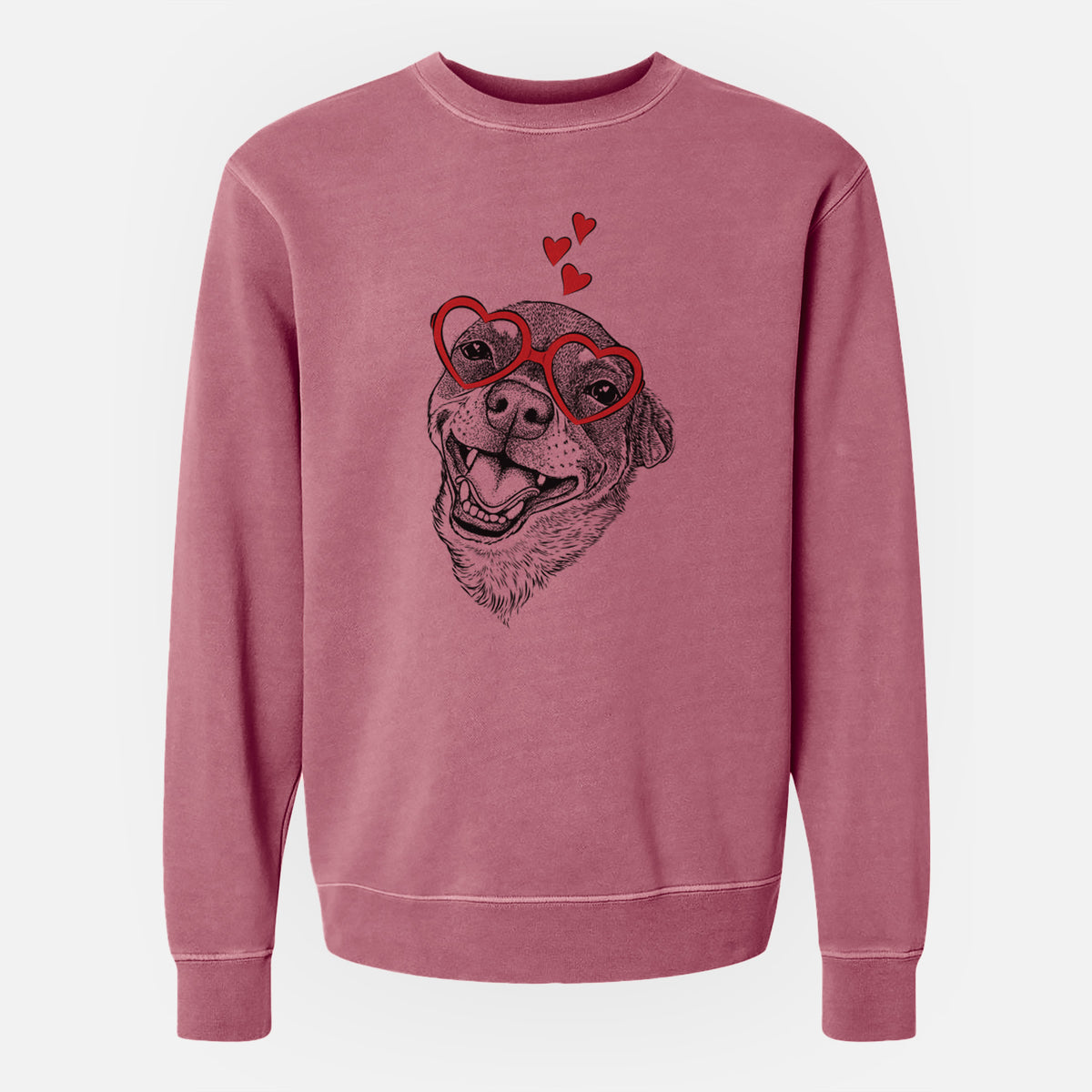 Valentine Boss the Chihuahua - Unisex Pigment Dyed Crew Sweatshirt