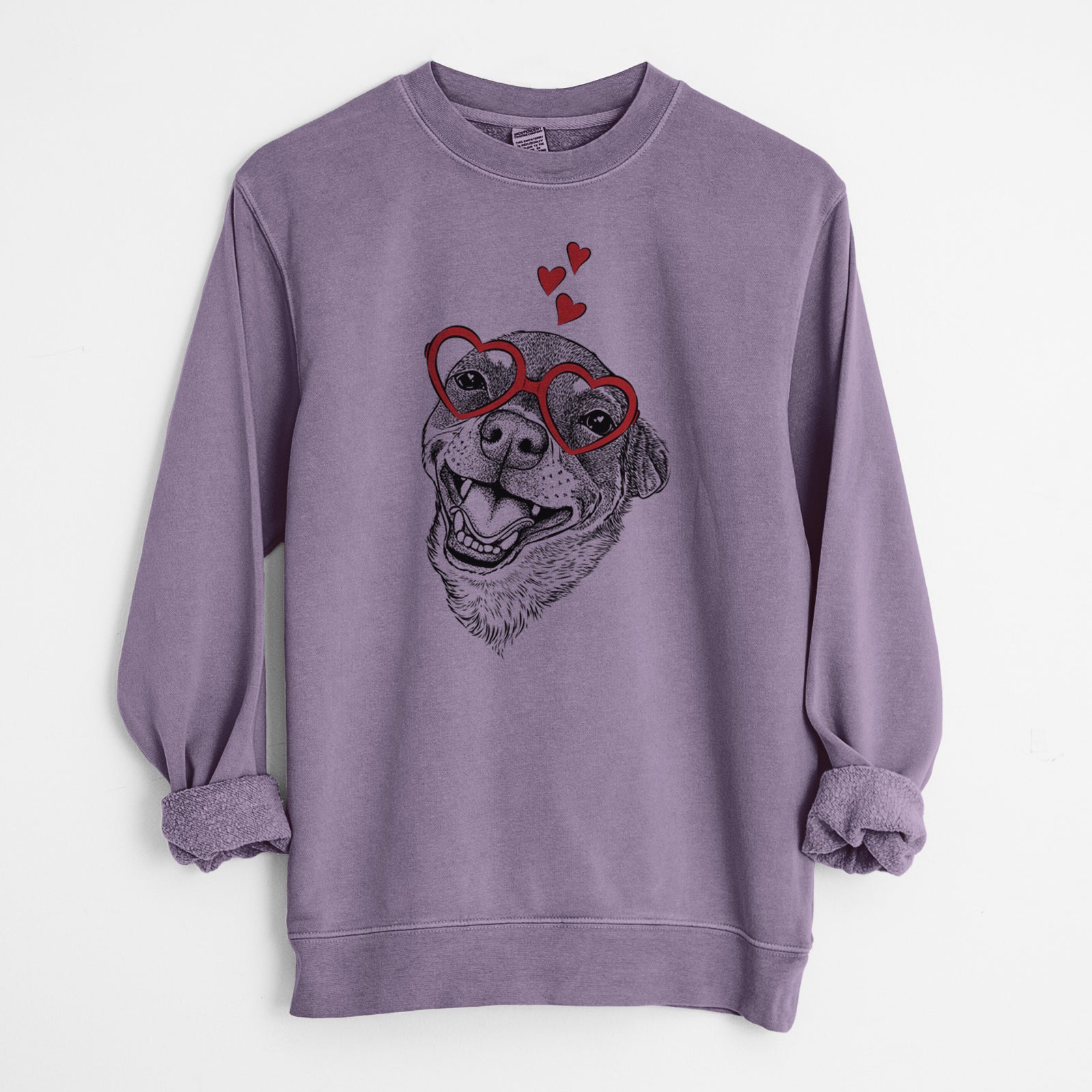 Valentine Boss the Chihuahua - Unisex Pigment Dyed Crew Sweatshirt