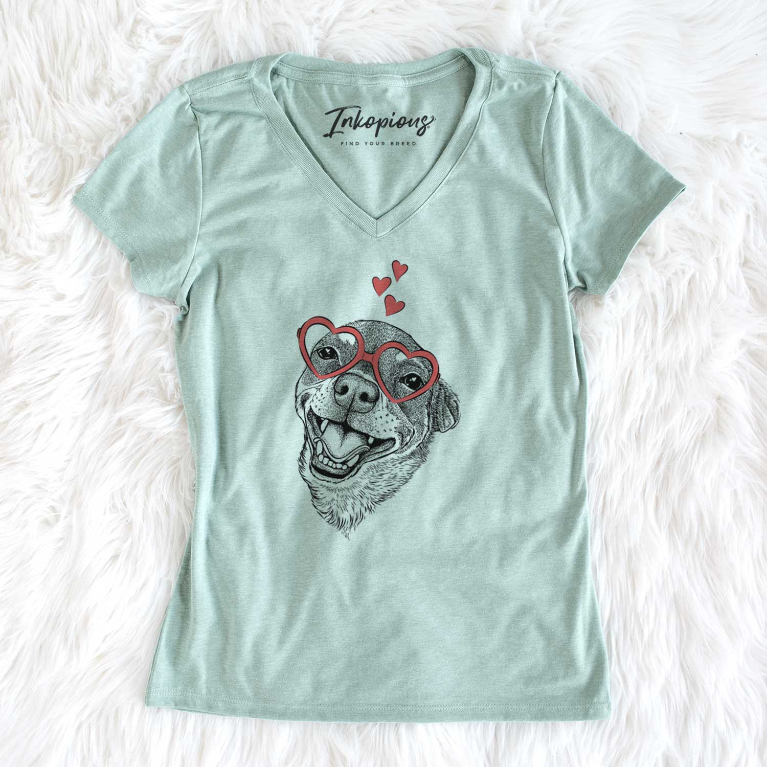 Valentine Boss the Chihuahua - Women's V-neck Shirt