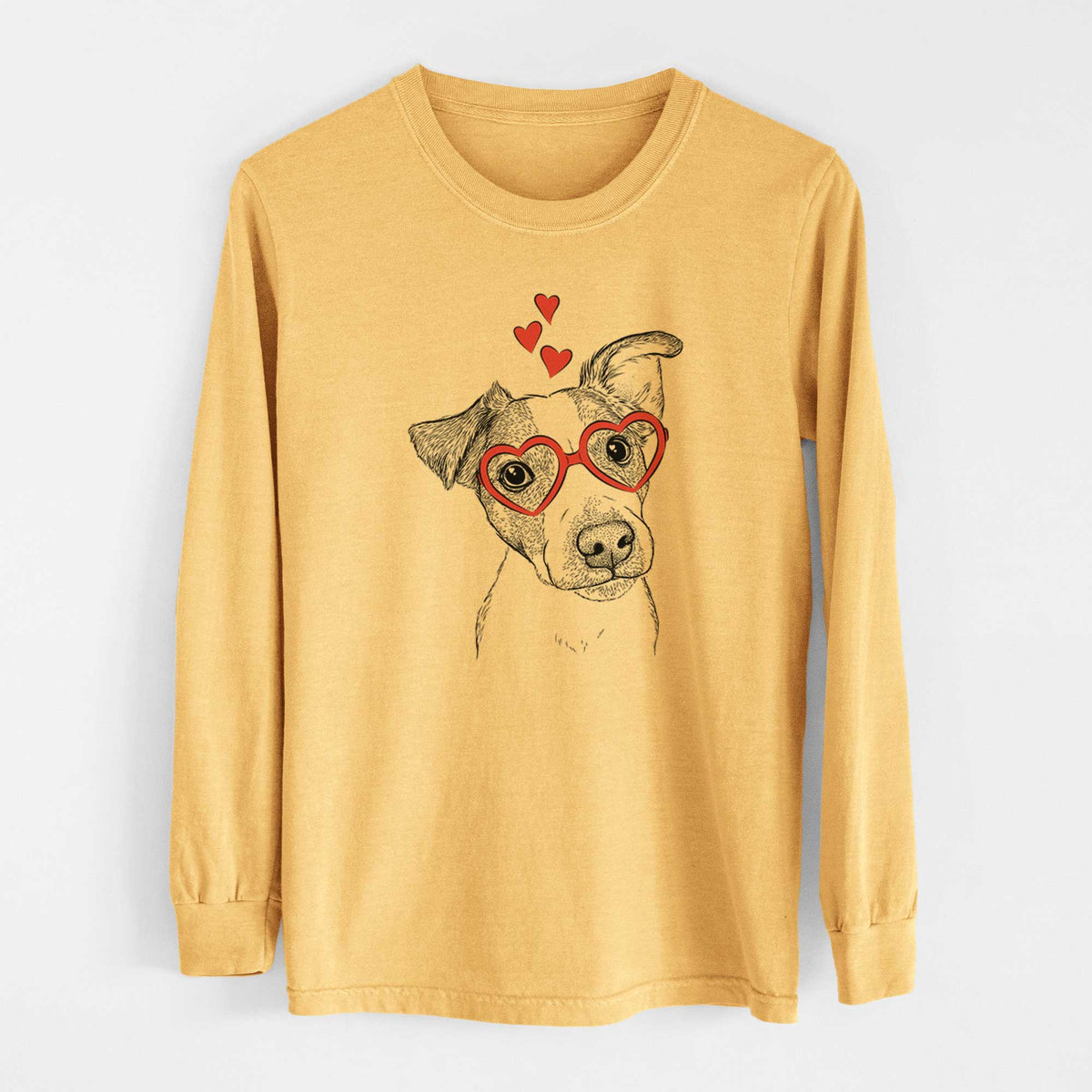 Valentine Bosse the Jack Russell Terrier - Heavyweight 100% Cotton Long Sleeve