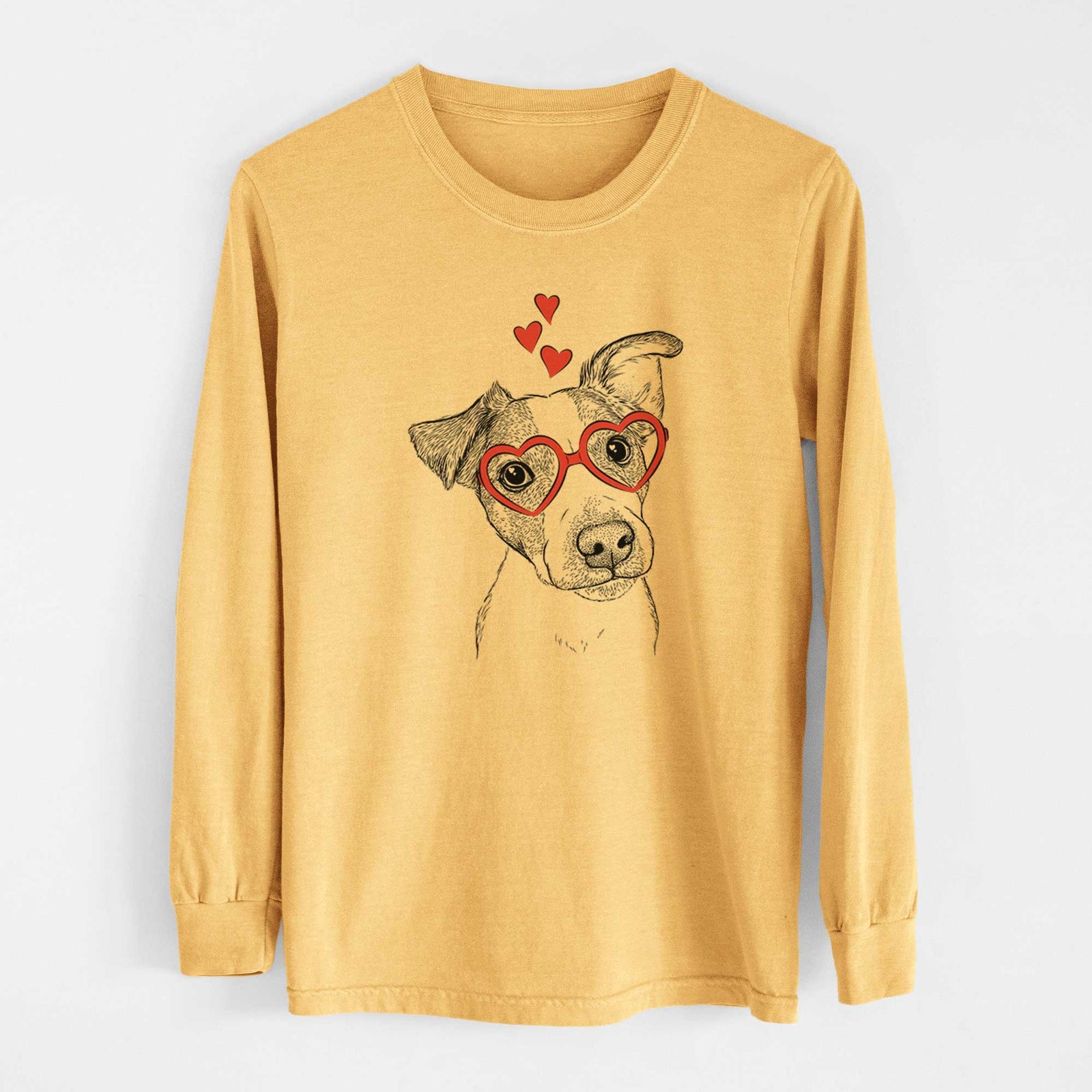 Valentine Bosse the Jack Russell Terrier - Heavyweight 100% Cotton Long Sleeve