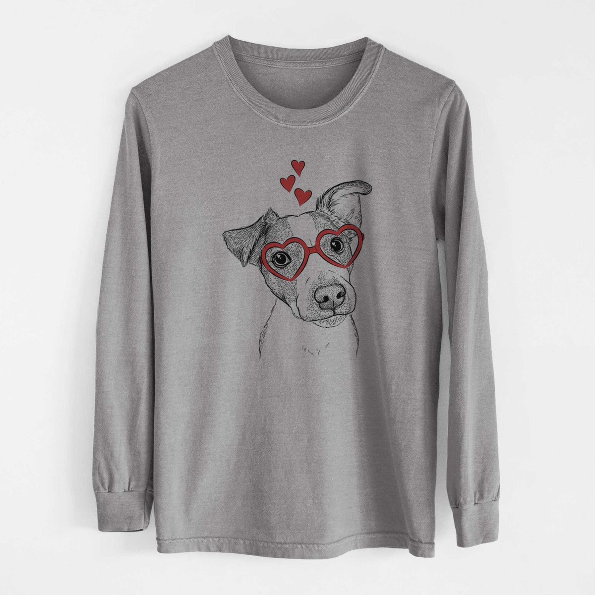 Valentine Bosse the Jack Russell Terrier - Heavyweight 100% Cotton Long Sleeve