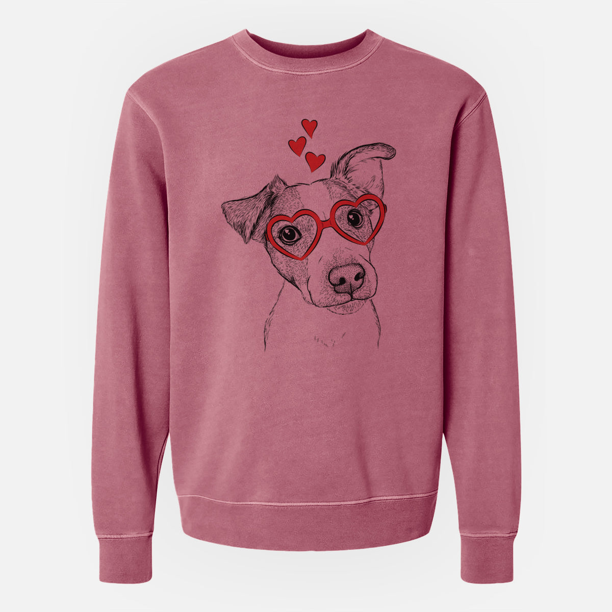 Valentine Bosse the Jack Russell Terrier - Unisex Pigment Dyed Crew Sweatshirt